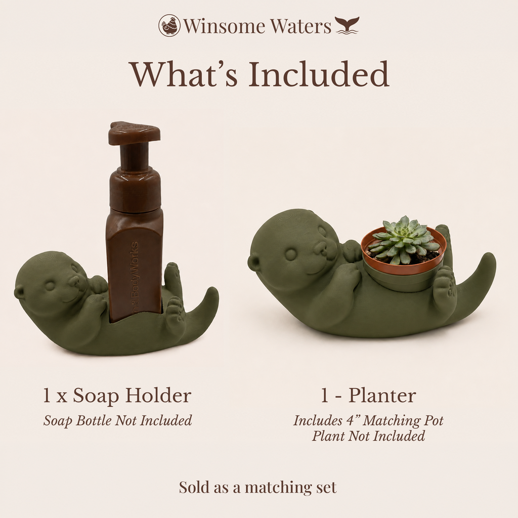 Otter Planter and Soap Holder Bundle - Winsome Waters