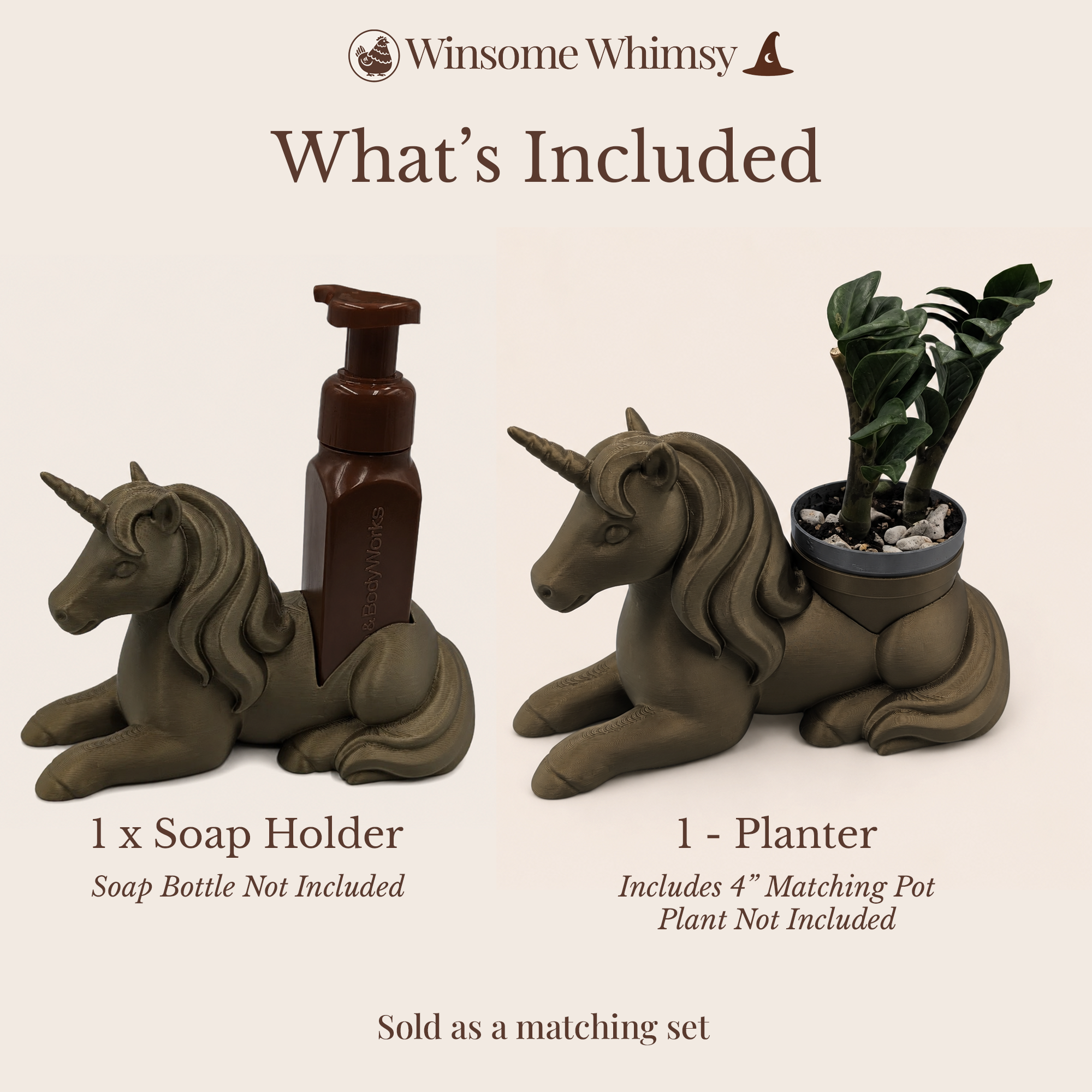 Unicorn Planter and Soap Holder Bundle - Winsome Whimsy