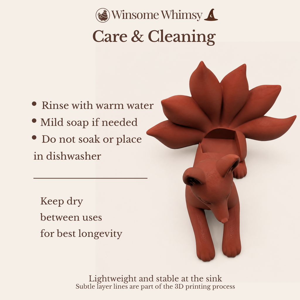 Kitsune - Winsome Whimsy Fantasy Soap Dispenser Holder