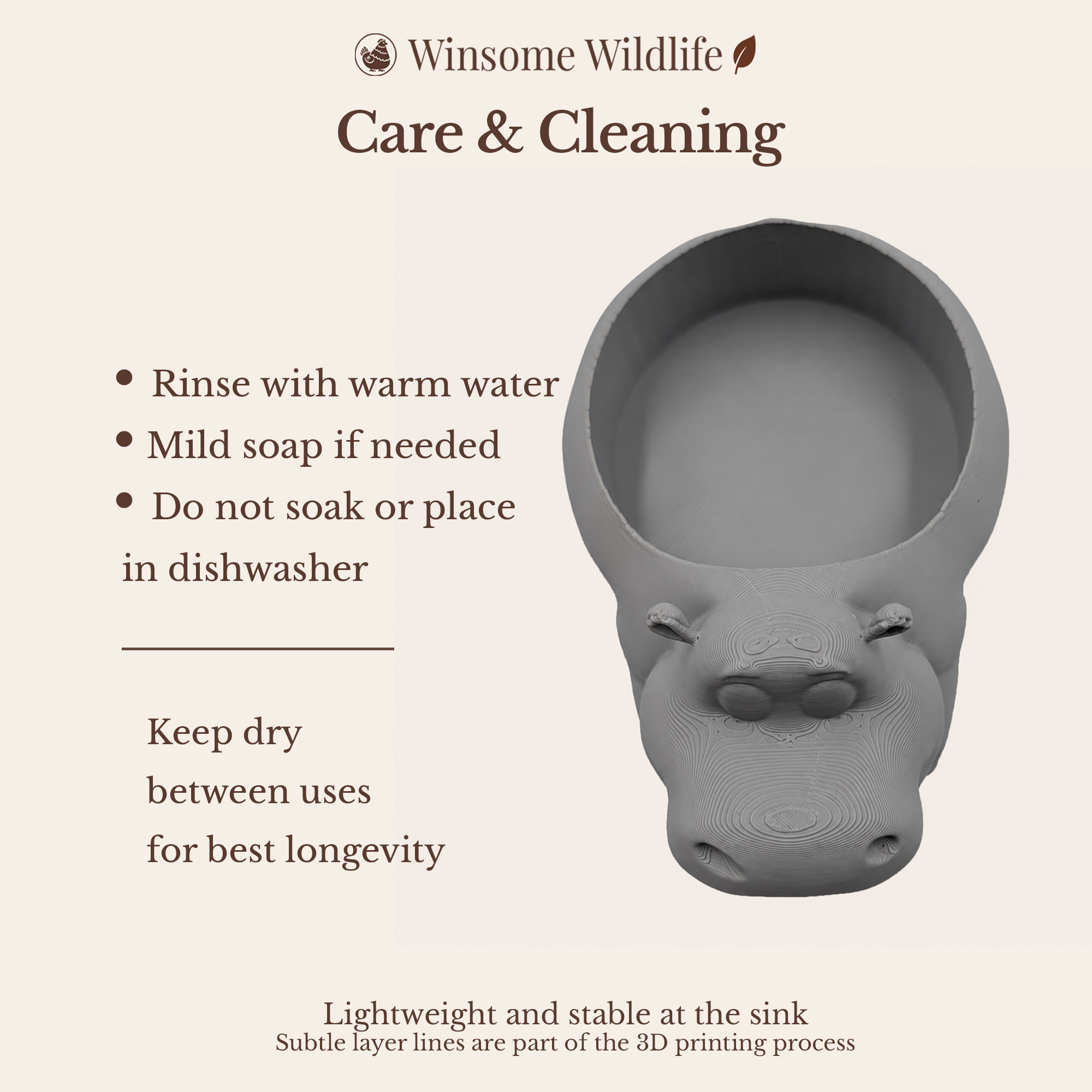 Hippo Universal Soap Holder - Winsome Wildlife