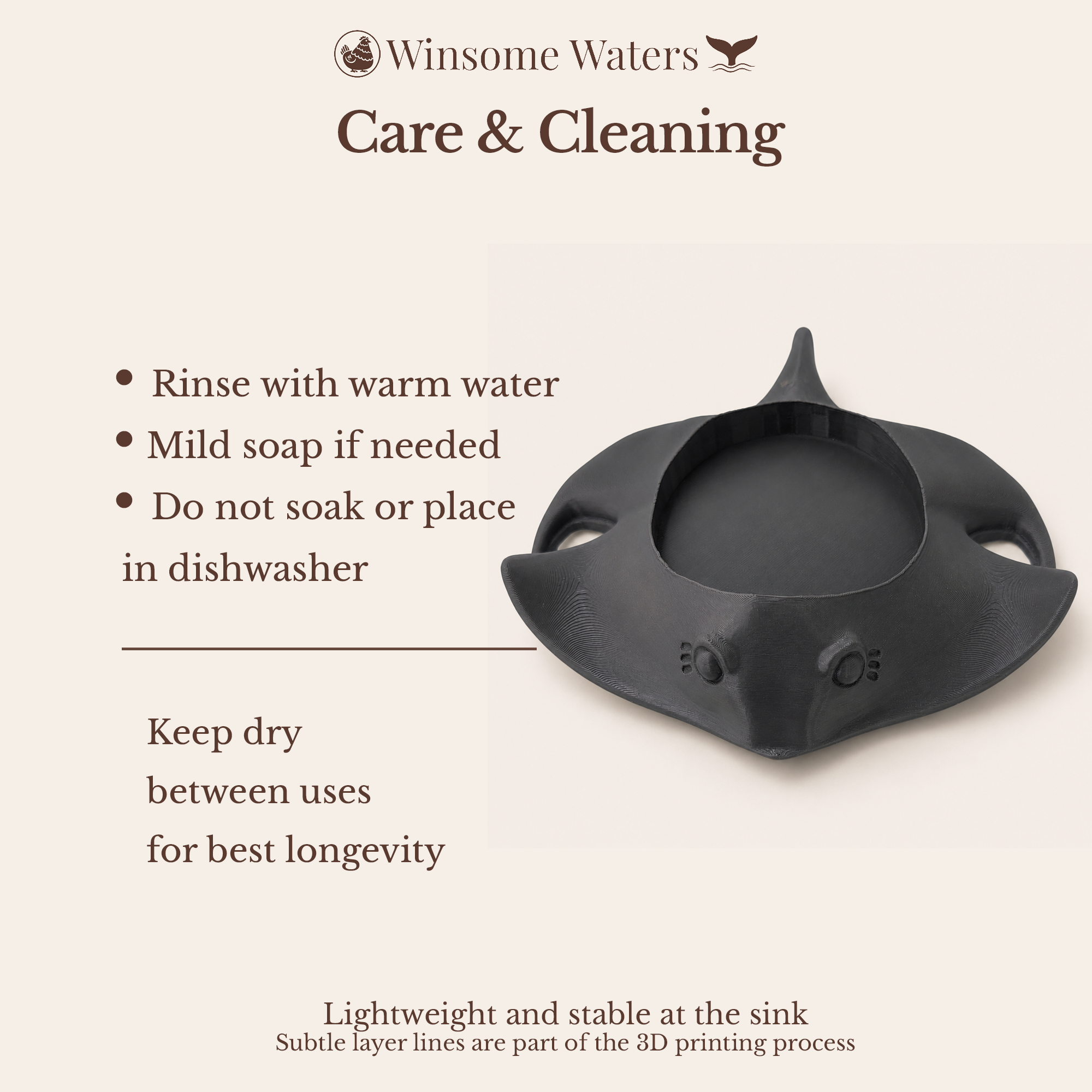 Manta Ray Universal Soap Holder - Winsome Waters