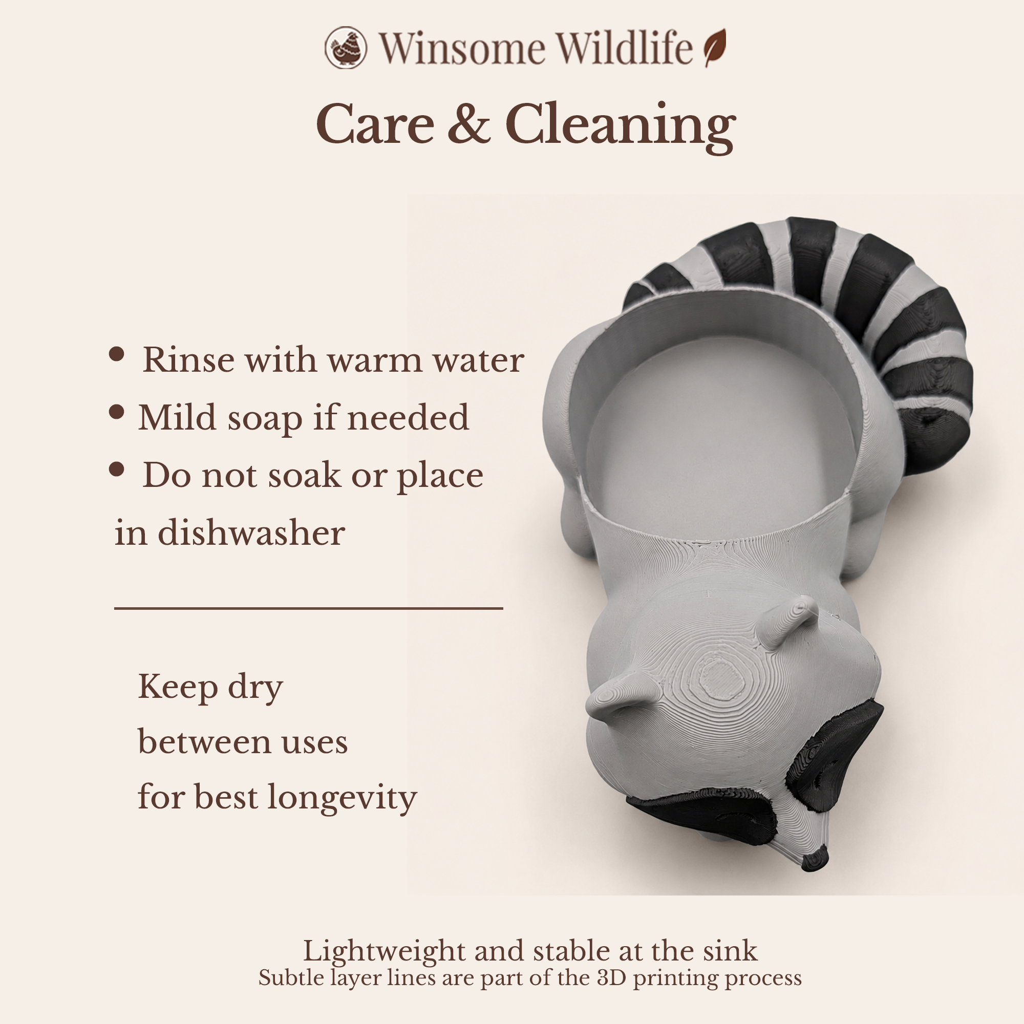Raccoon Universal Soap Holder - Winsome Wildlife