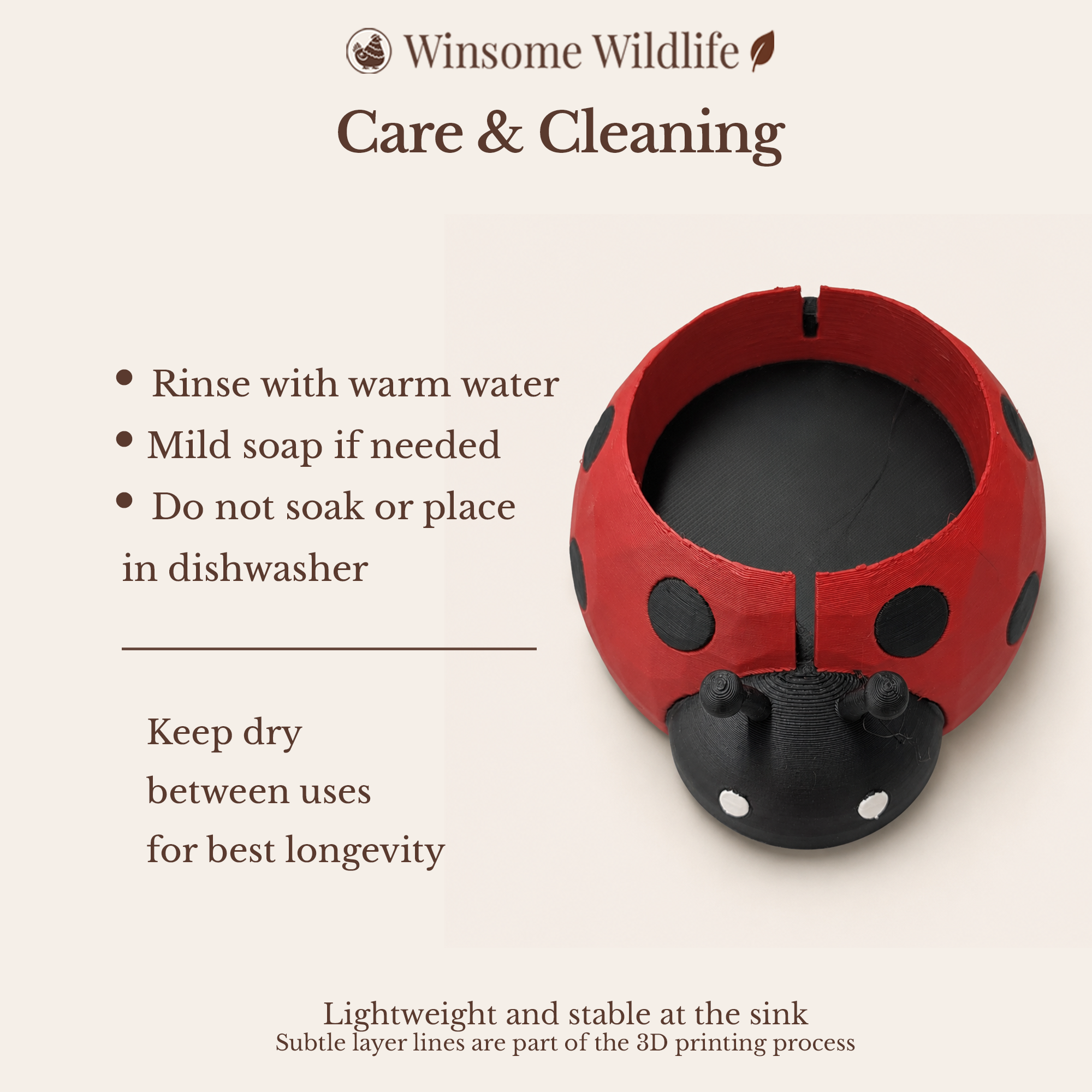 Ladybug Universal Soap Holder - Winsome Wildlife