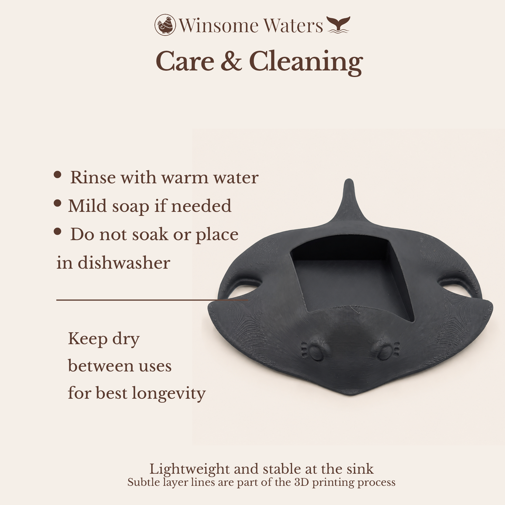 Manta Ray - Winsome Waters Soap Dispenser Holder