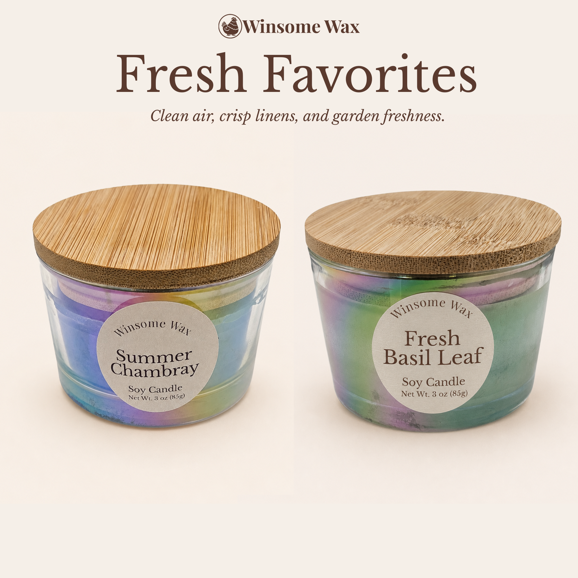 Signature Collection - 3 oz Soy Candle - Hand Poured Candle with Bamboo Lid