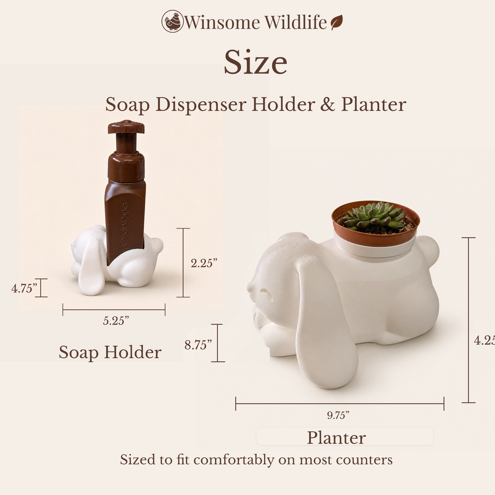 Bunny Planter and Soap Holder Bundle - Winsome Wildlife