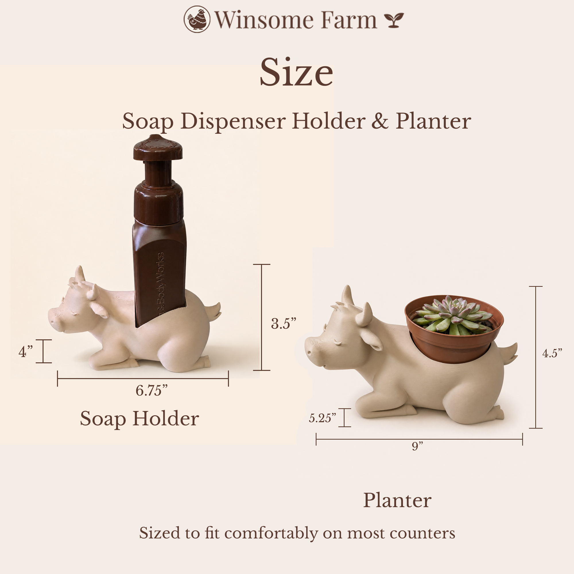 Cow Planter and Soap Holder Bundle - Winsome Farm