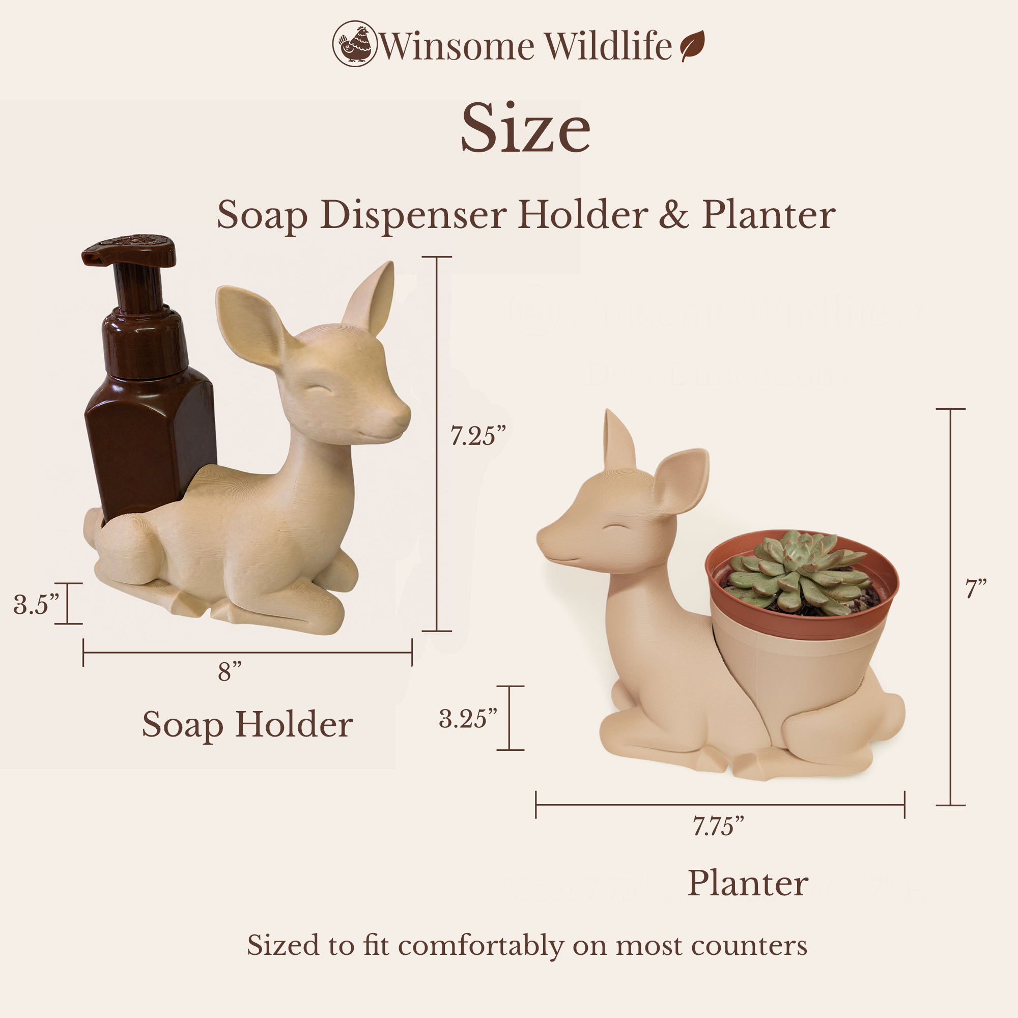 Deer Planter and Soap Holder Bundle - Winsome Wildlife