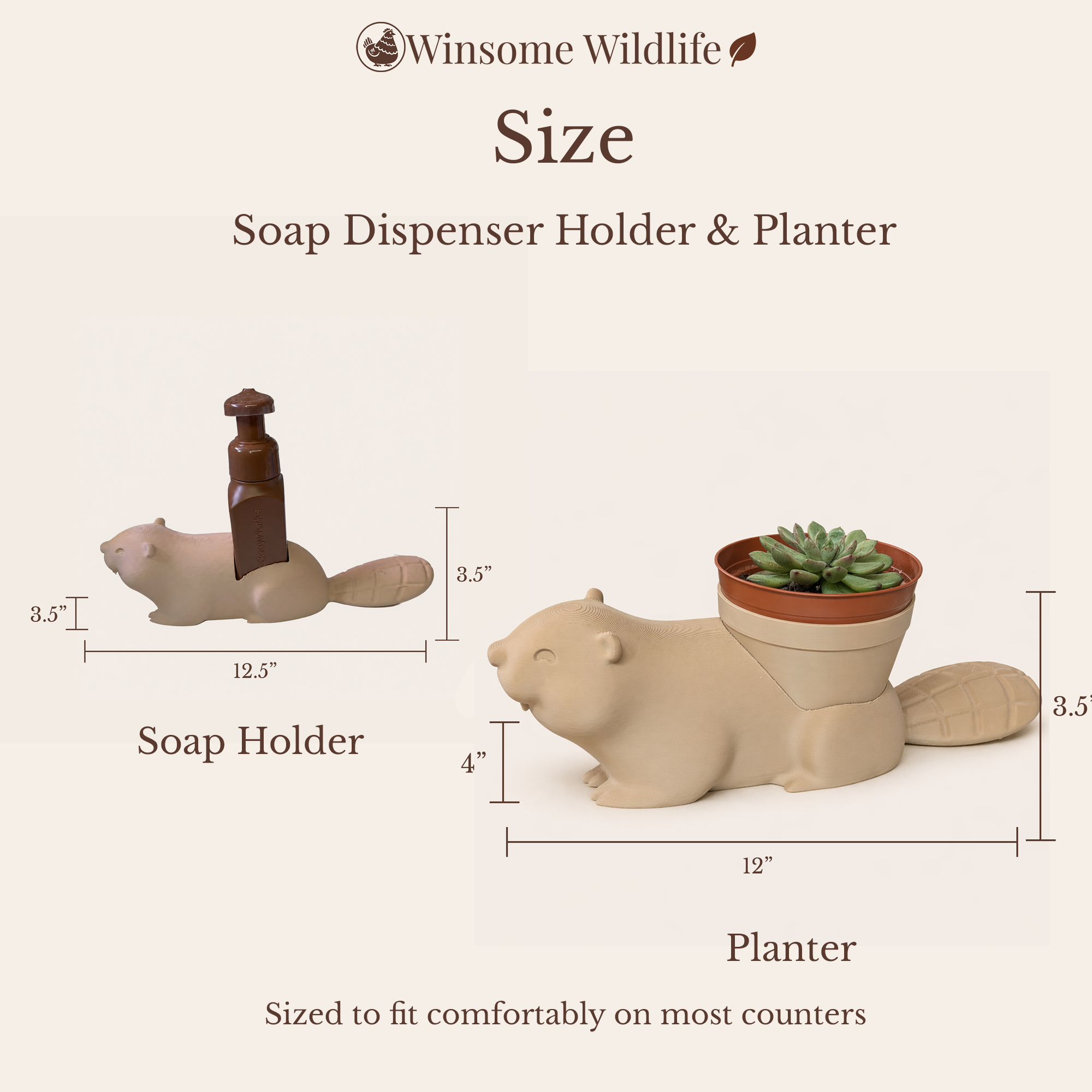 Beaver Planter and Soap Holder Bundle - Winsome Wildlife