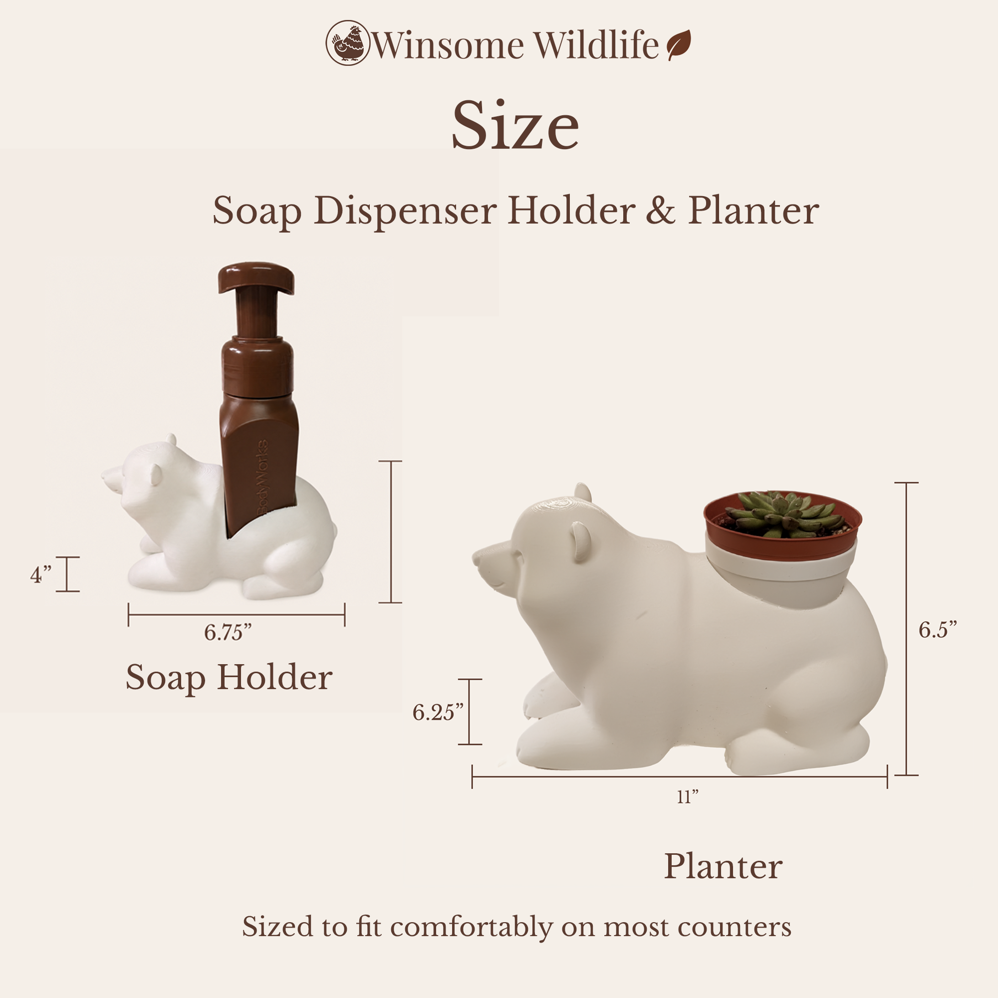 Bear Planter and Soap Holder Bundle - Winsome Wildlife