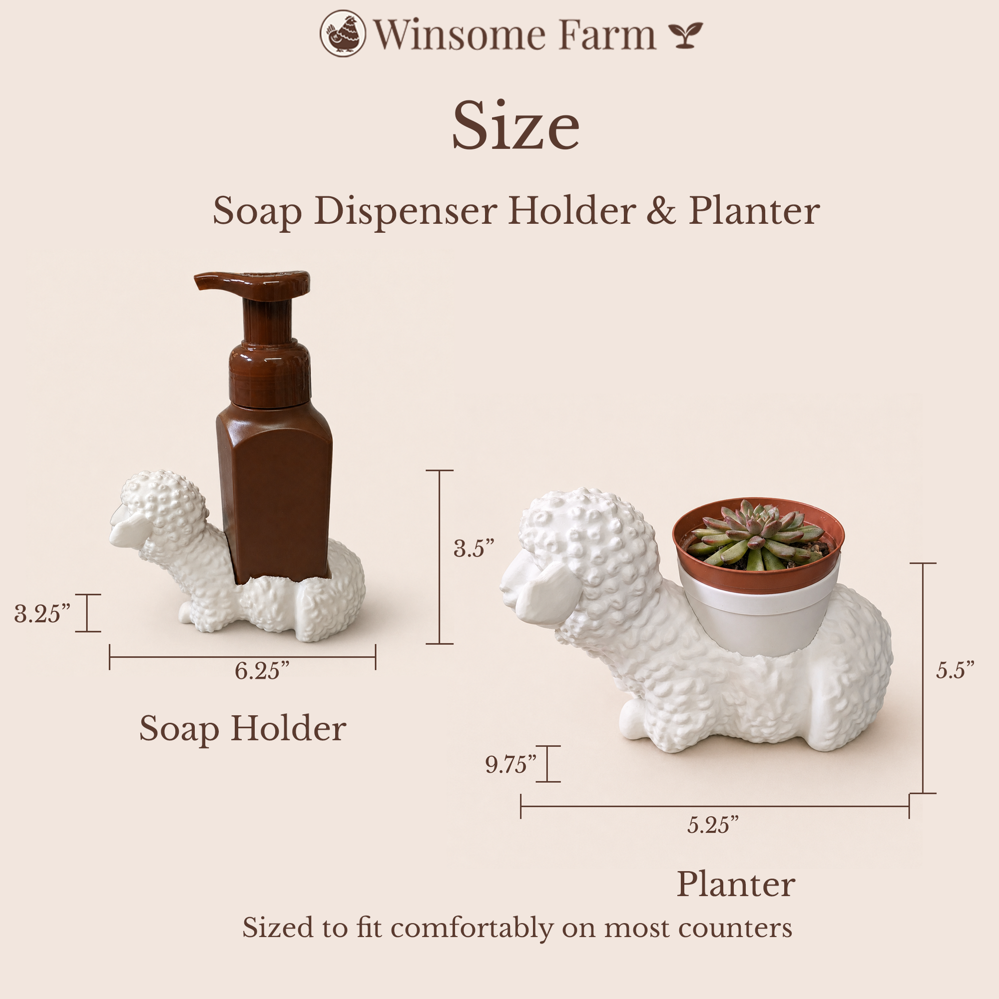 Sheep Planter and Soap Holder Bundle - Winsome Farm