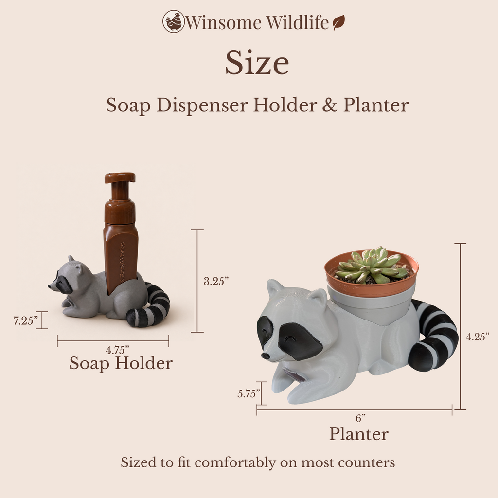 Raccoon Planter and Soap Holder Bundle - Winsome Wildlife