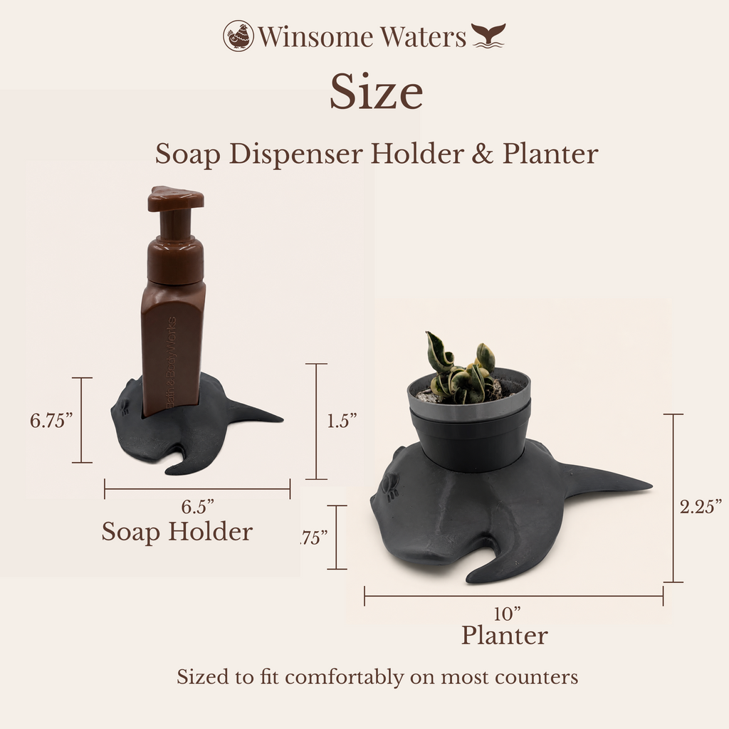 Manta Ray Planter and Soap Holder Bundle - Winsome Waters