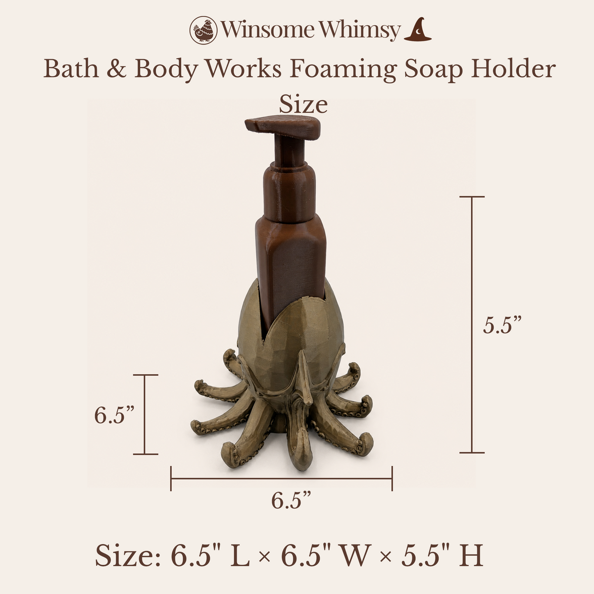Steampunk Squid Planter and Soap Holder Set - Winsome Whimsy Bundle - Coordinated