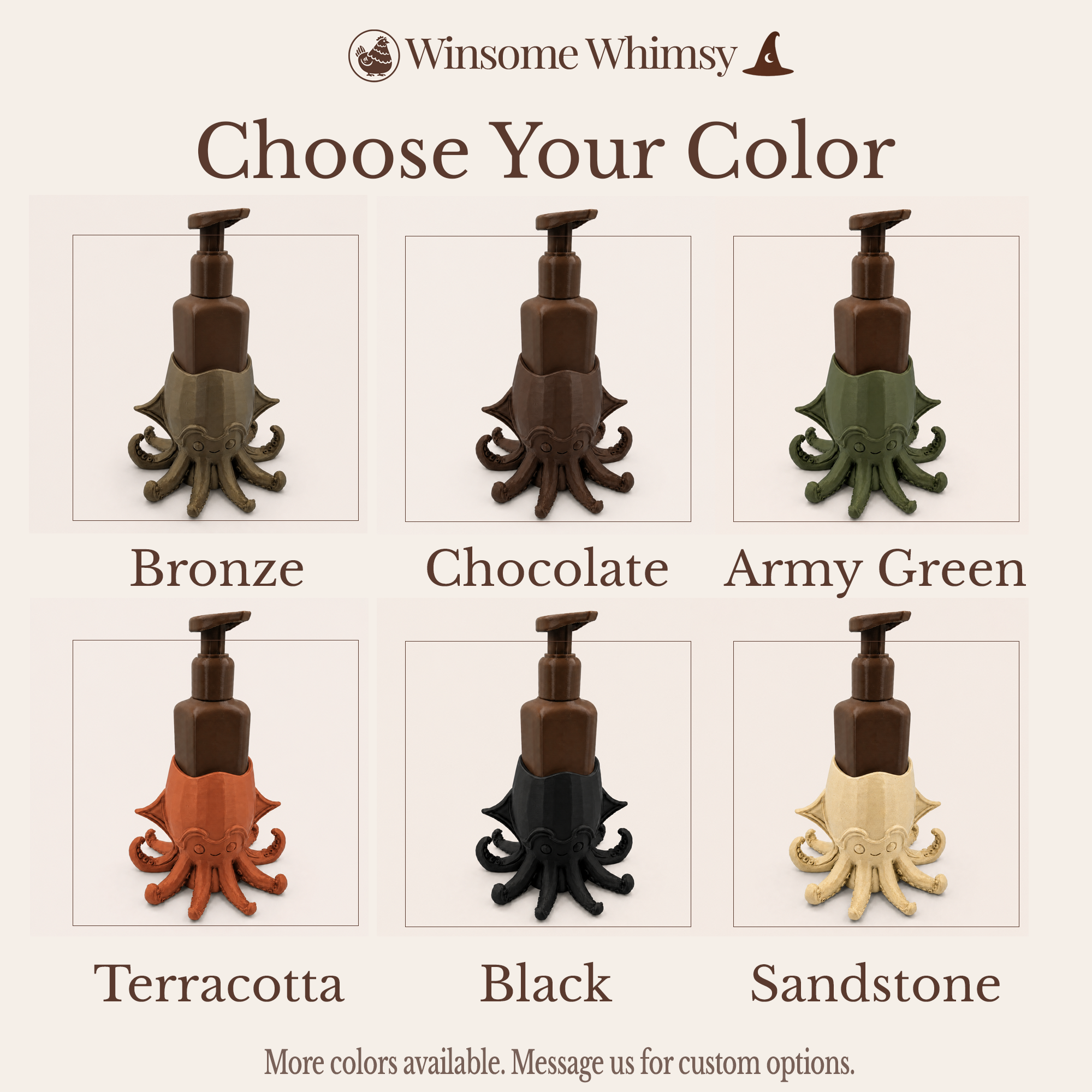 Steampunk Squid - Winsome Whimsy Fantasy Soap Dispenser Holder