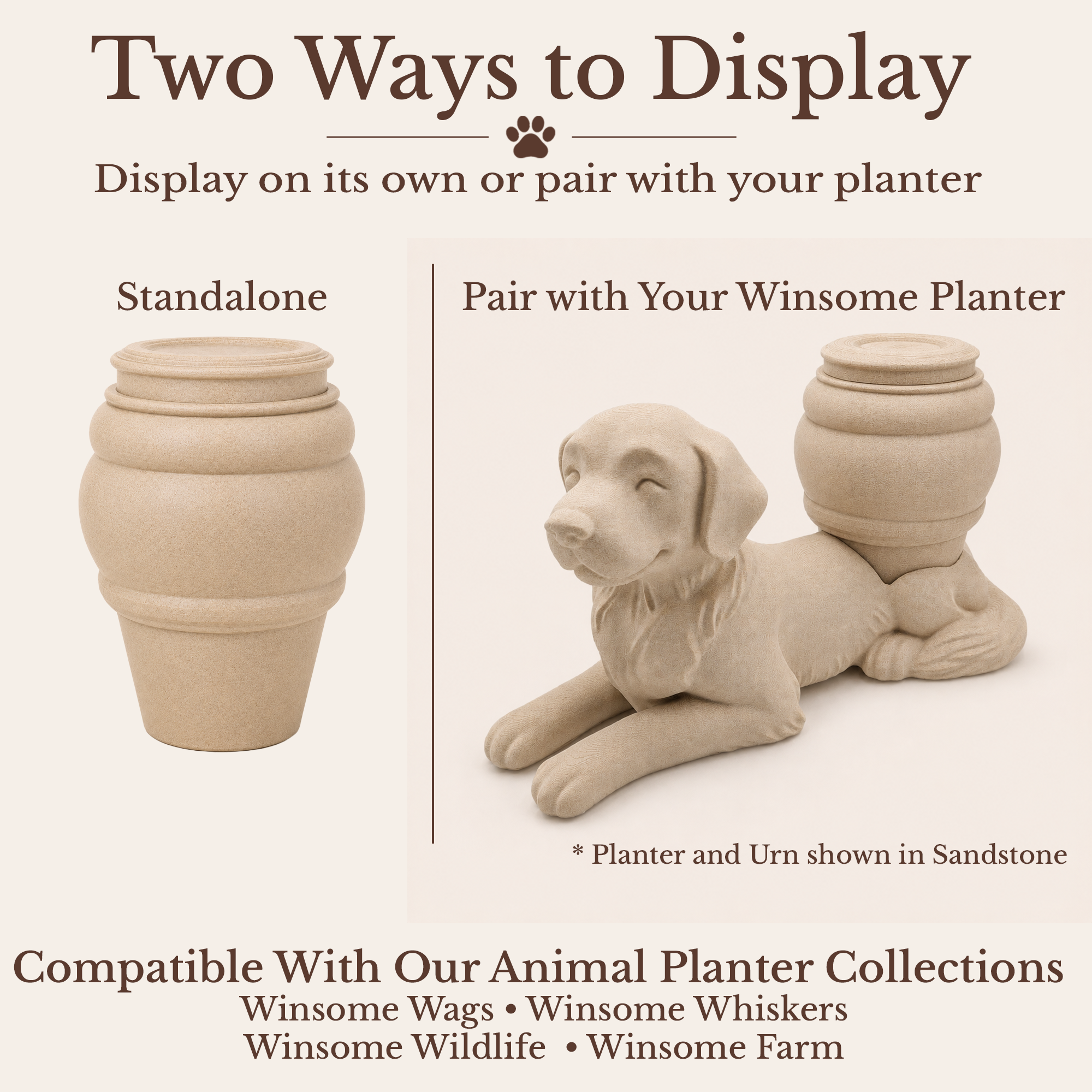 Pet Memorial Urn Insert for Winsome Planters - Personalized Ash Keepsake - Pet Loss Gift