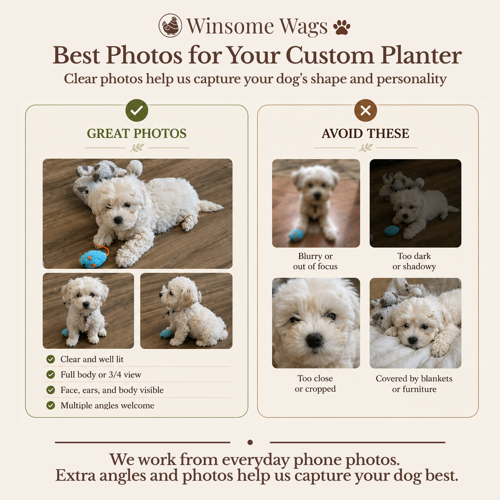 Custom Dog Planter Plant Holder - Winsome Wags