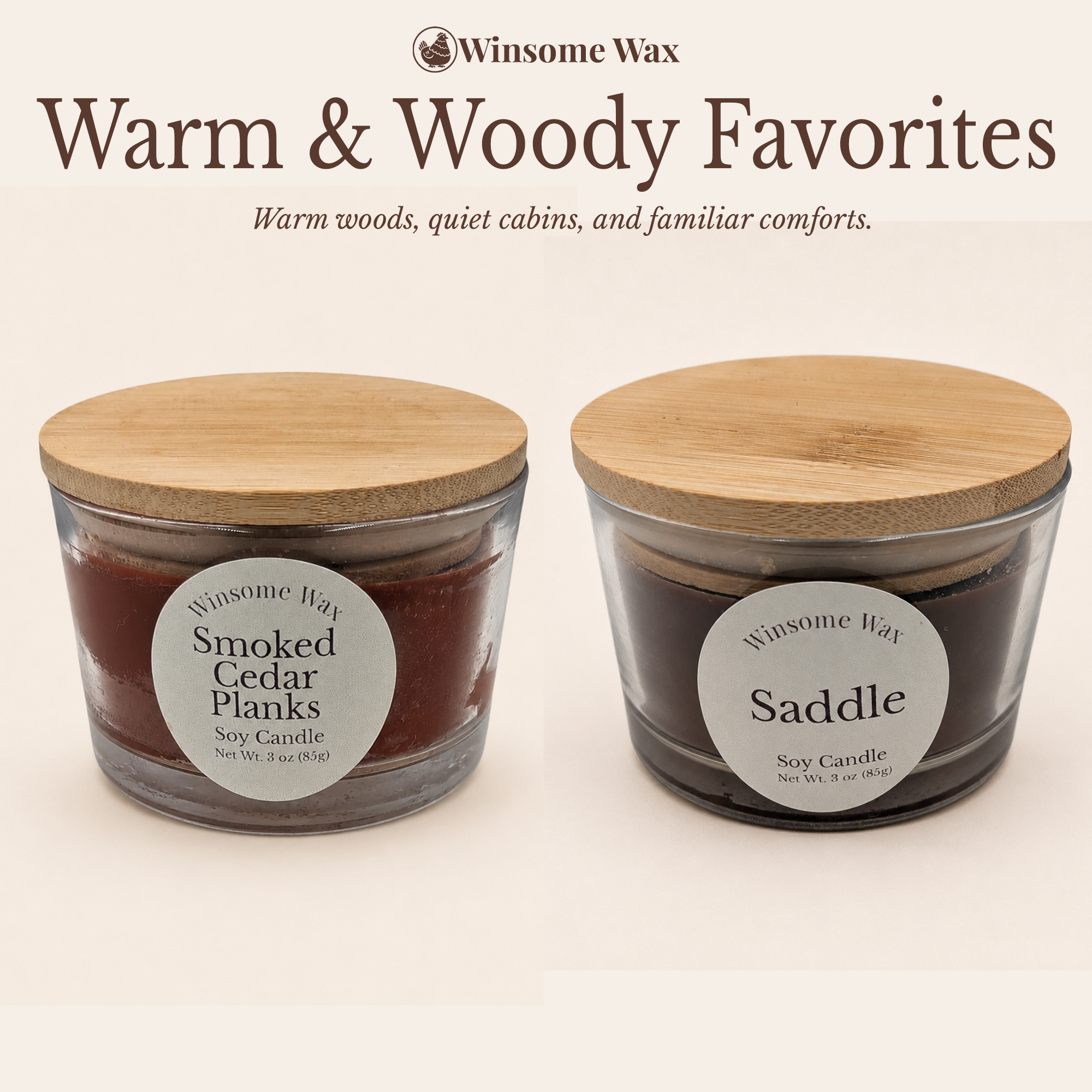 Signature Collection - 3 oz Soy Candle - Hand Poured Candle with Bamboo Lid