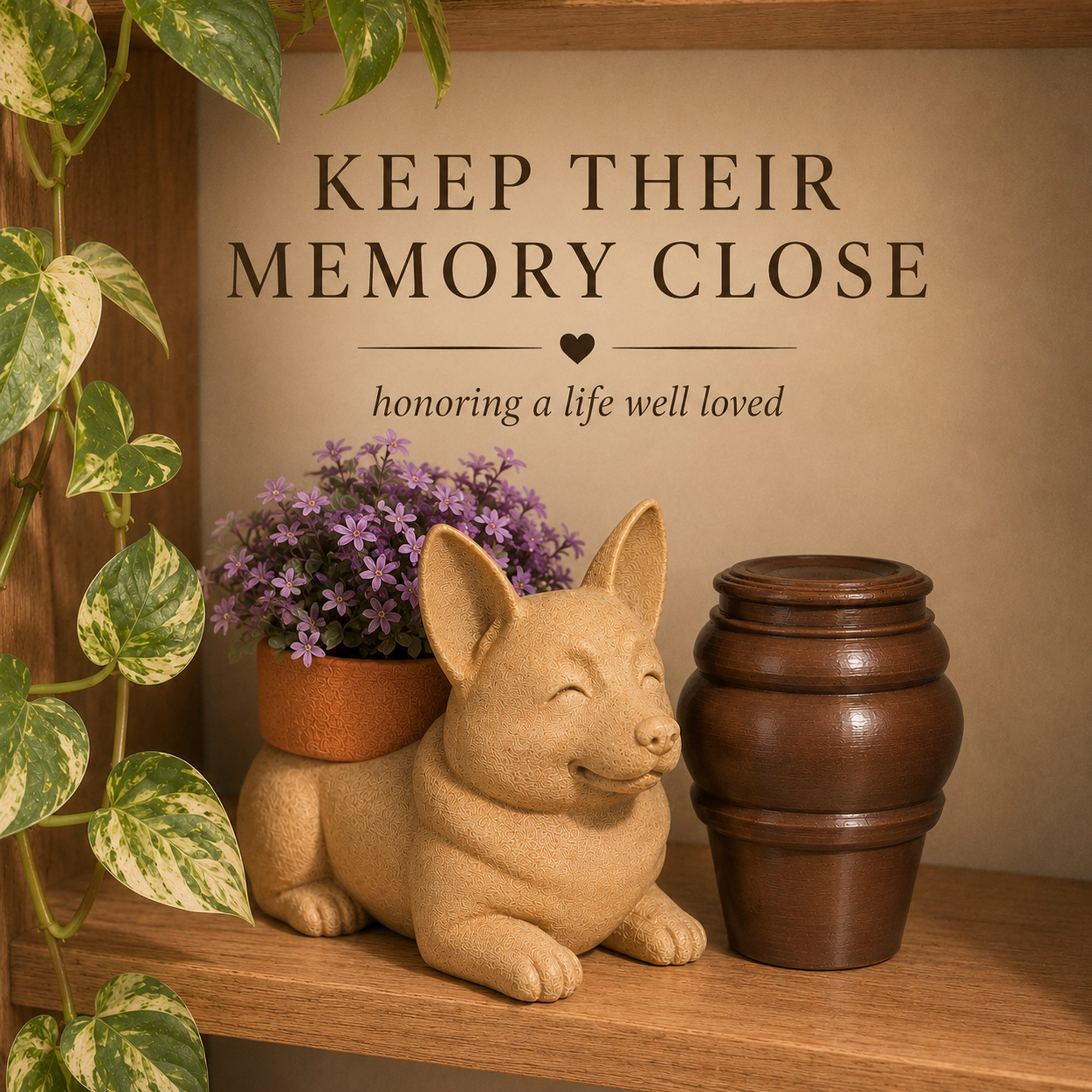 Pet Memorial Urn Insert for Winsome Planters - Personalized Ash Keepsake - Pet Loss Gift