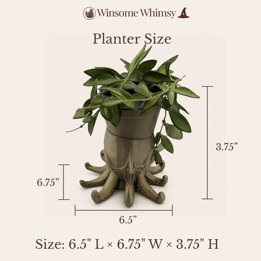 Steampunk Squid Planter and Soap Holder Set - Winsome Whimsy Bundle - Coordinated