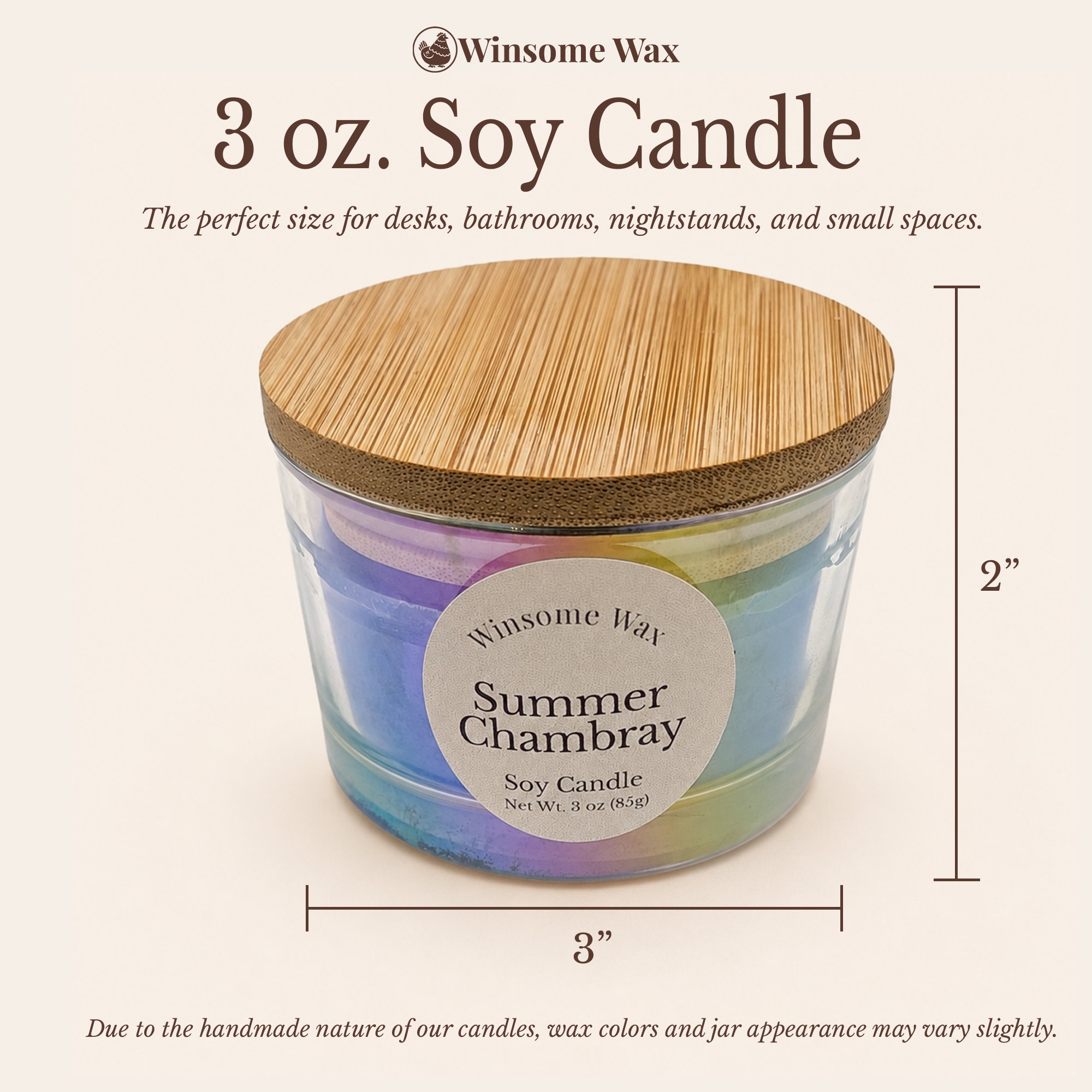 Signature Collection - 3 oz Soy Candle - Hand Poured Candle with Bamboo Lid