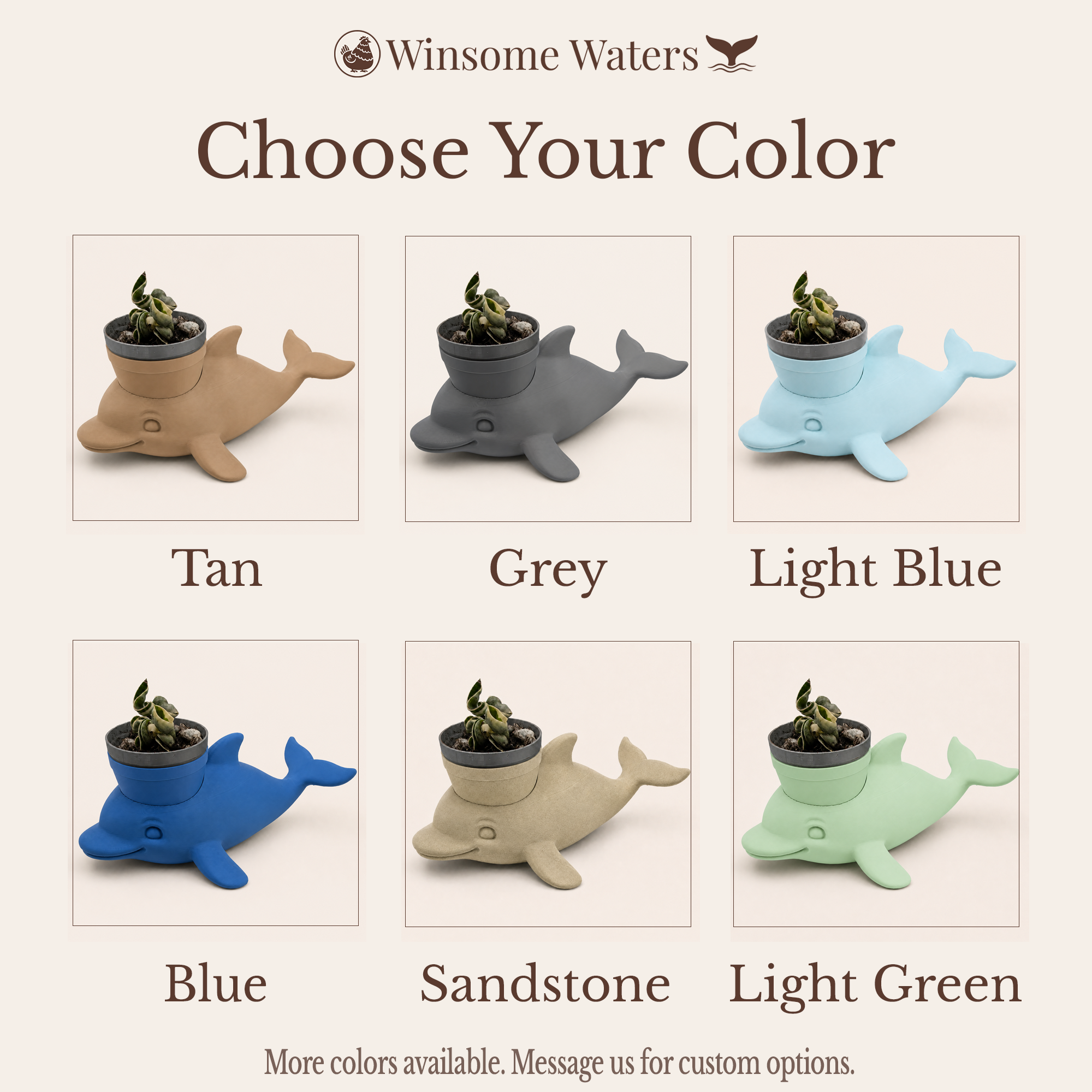Dolphin Planter - Winsome Waters Planter