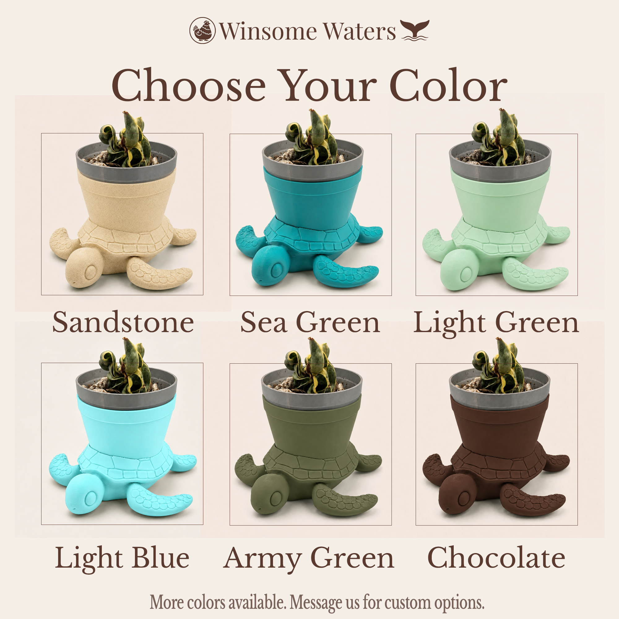 Sea Turtle Planter - Winsome Waters Planter