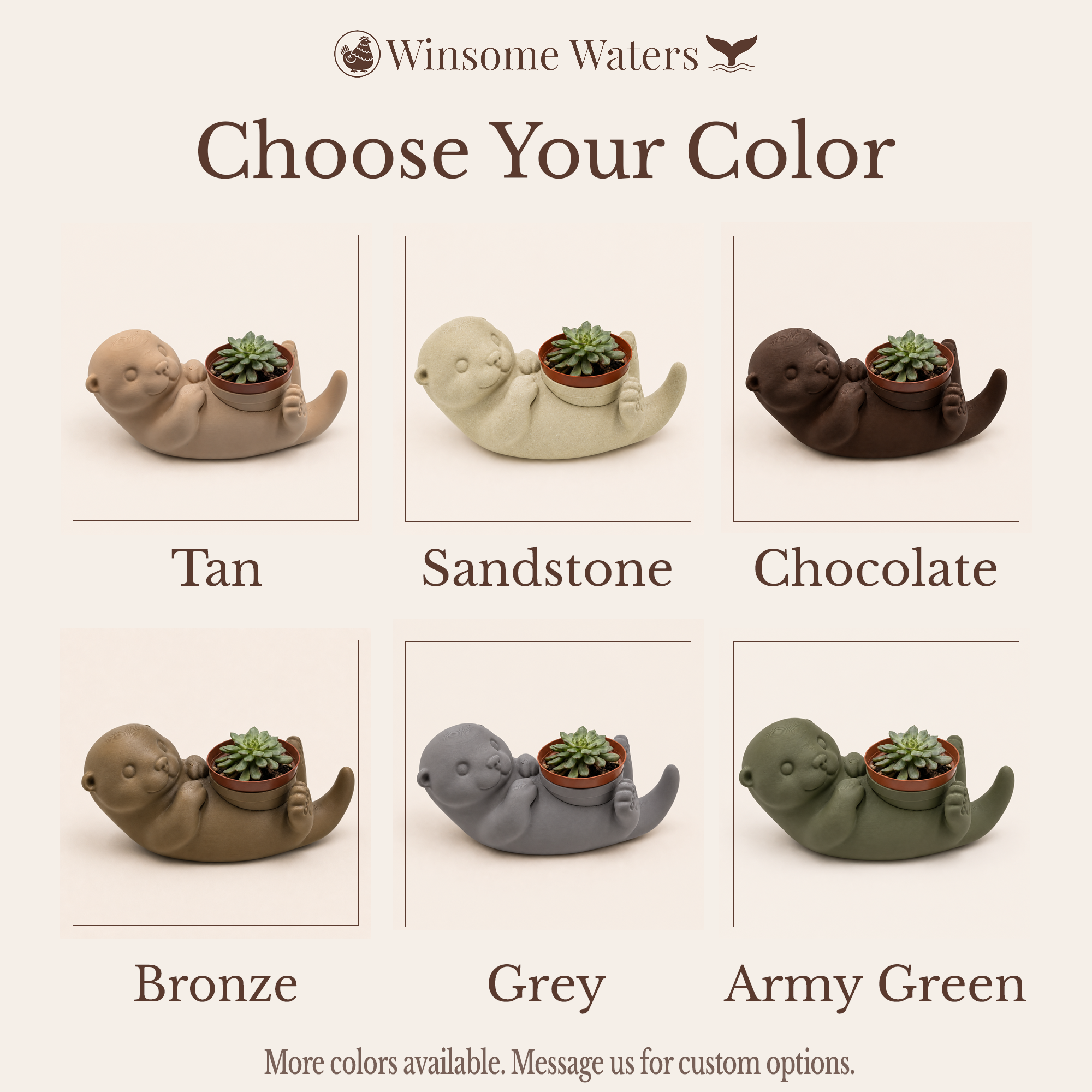 Otter Planter and Soap Holder Bundle - Winsome Waters