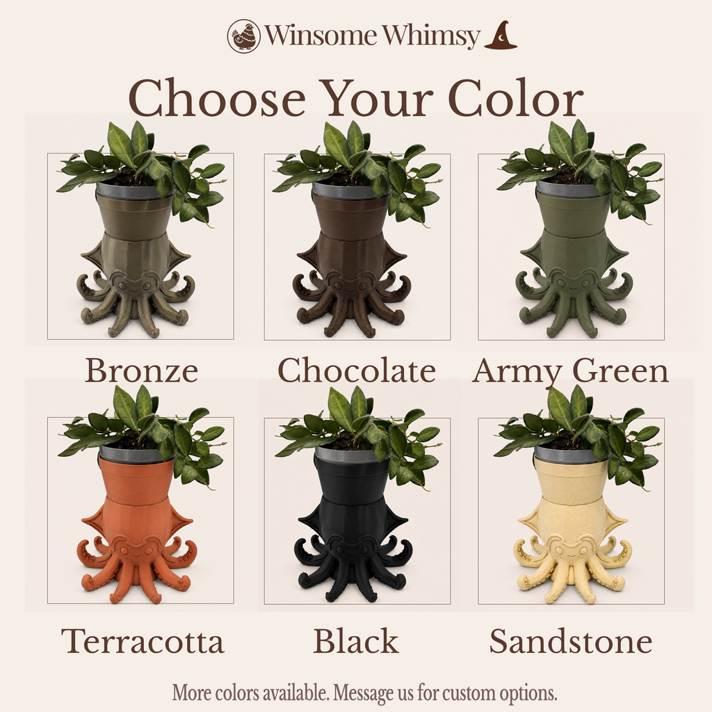 Steampunk Squid Planter - Winsome Whimsy Fantasy Planter