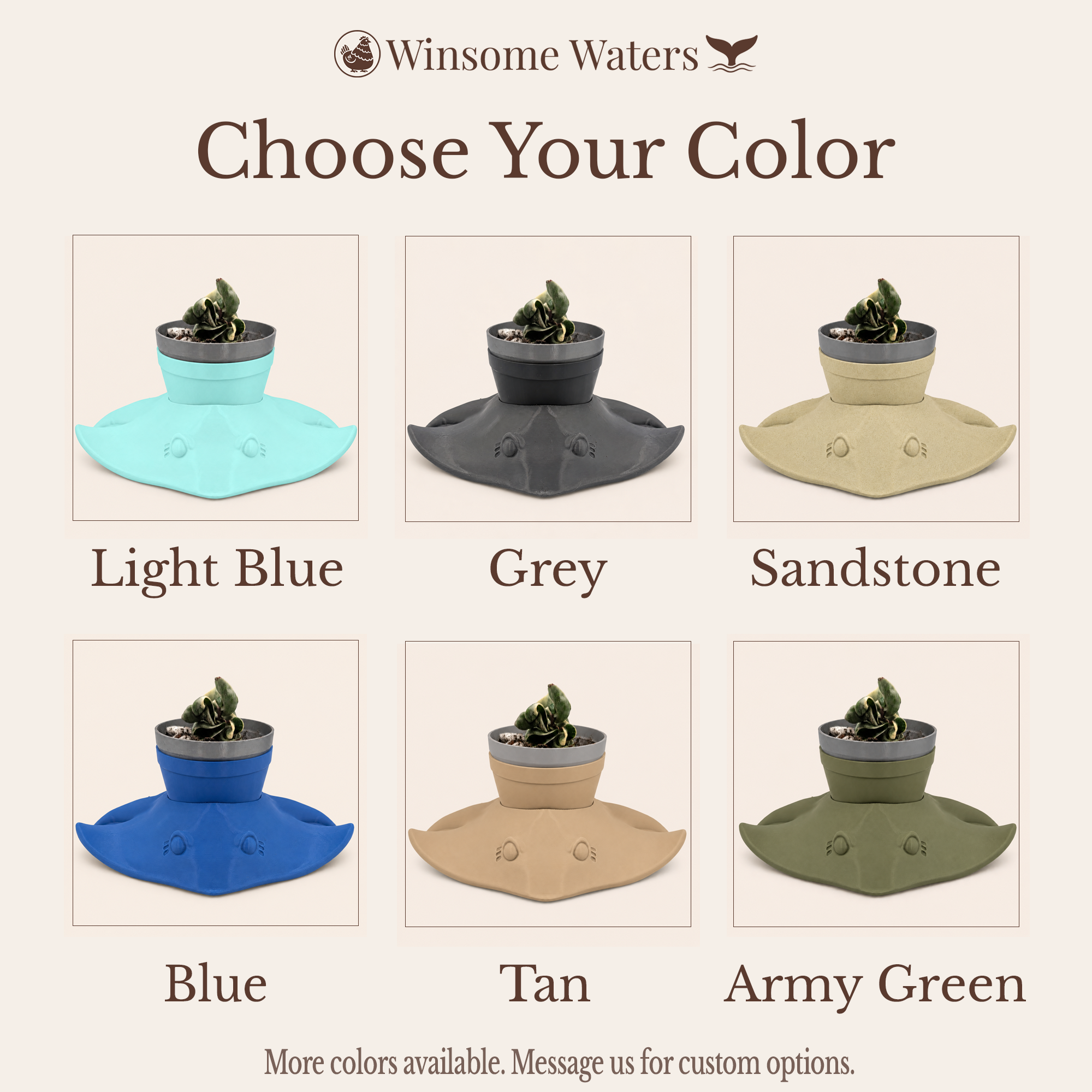 Manta Ray Planter - Winsome Waters Planter