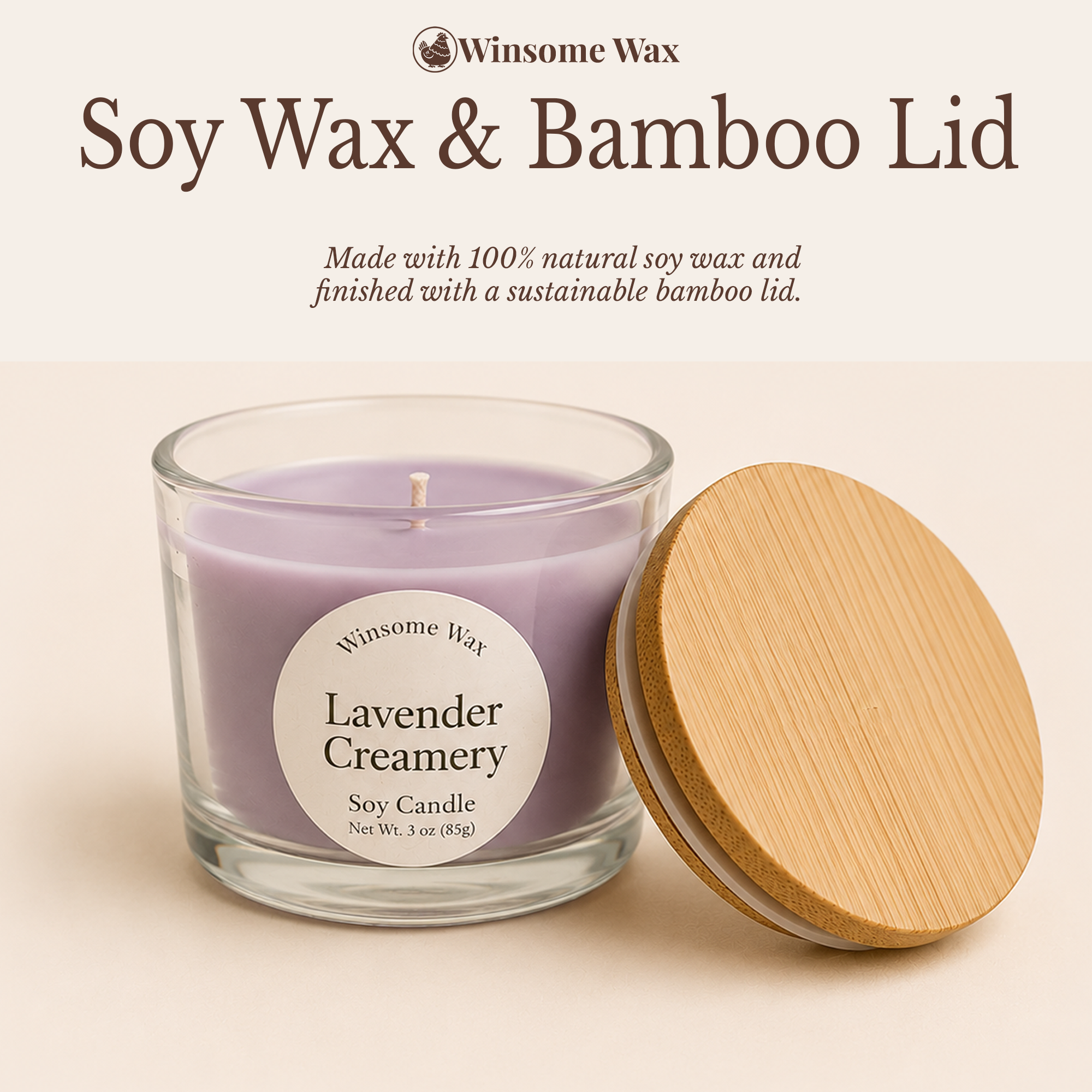 Signature Collection - 3 oz Soy Candle - Hand Poured Candle with Bamboo Lid