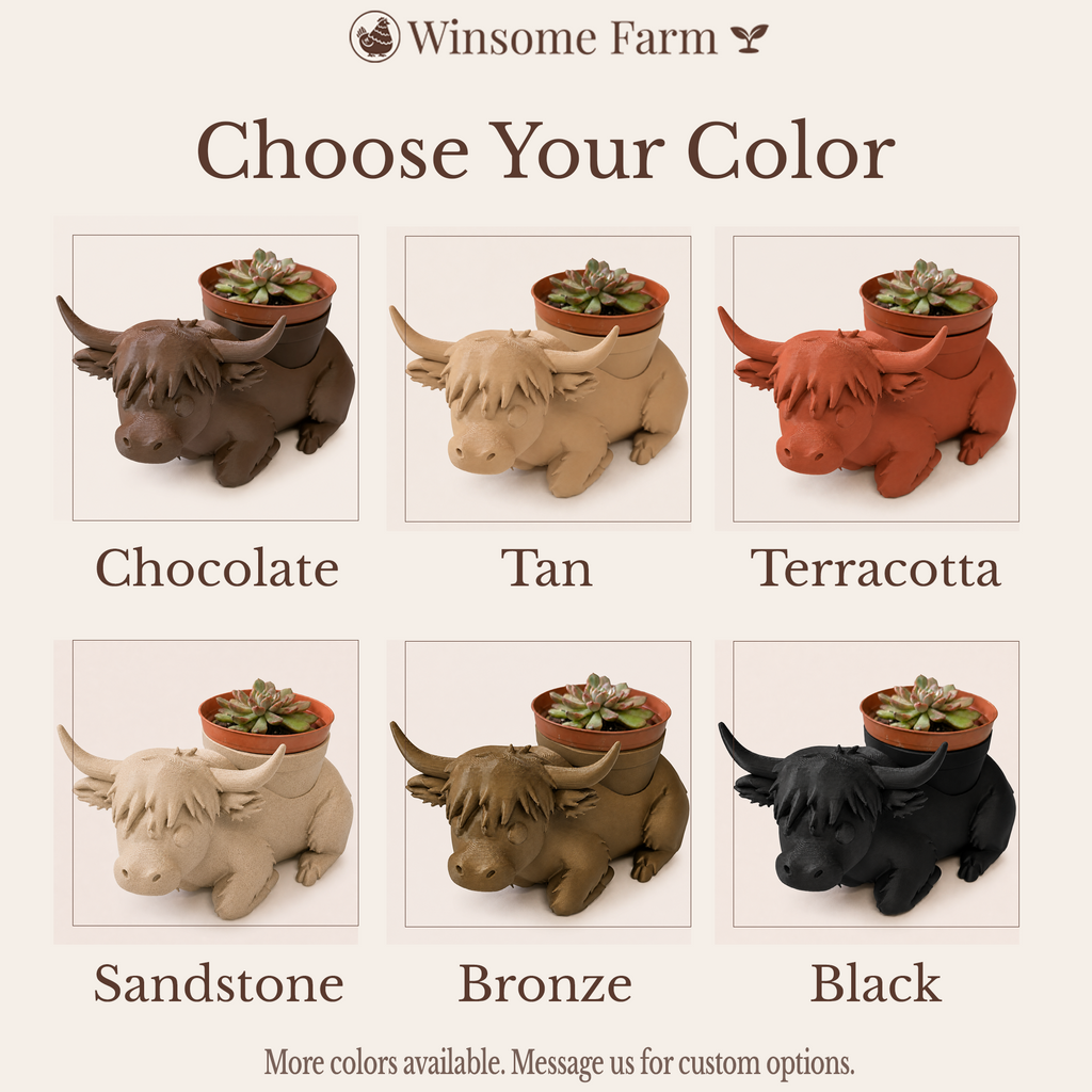 Highland Cow Planter and Soap Holder Bundle - Winsome Farm