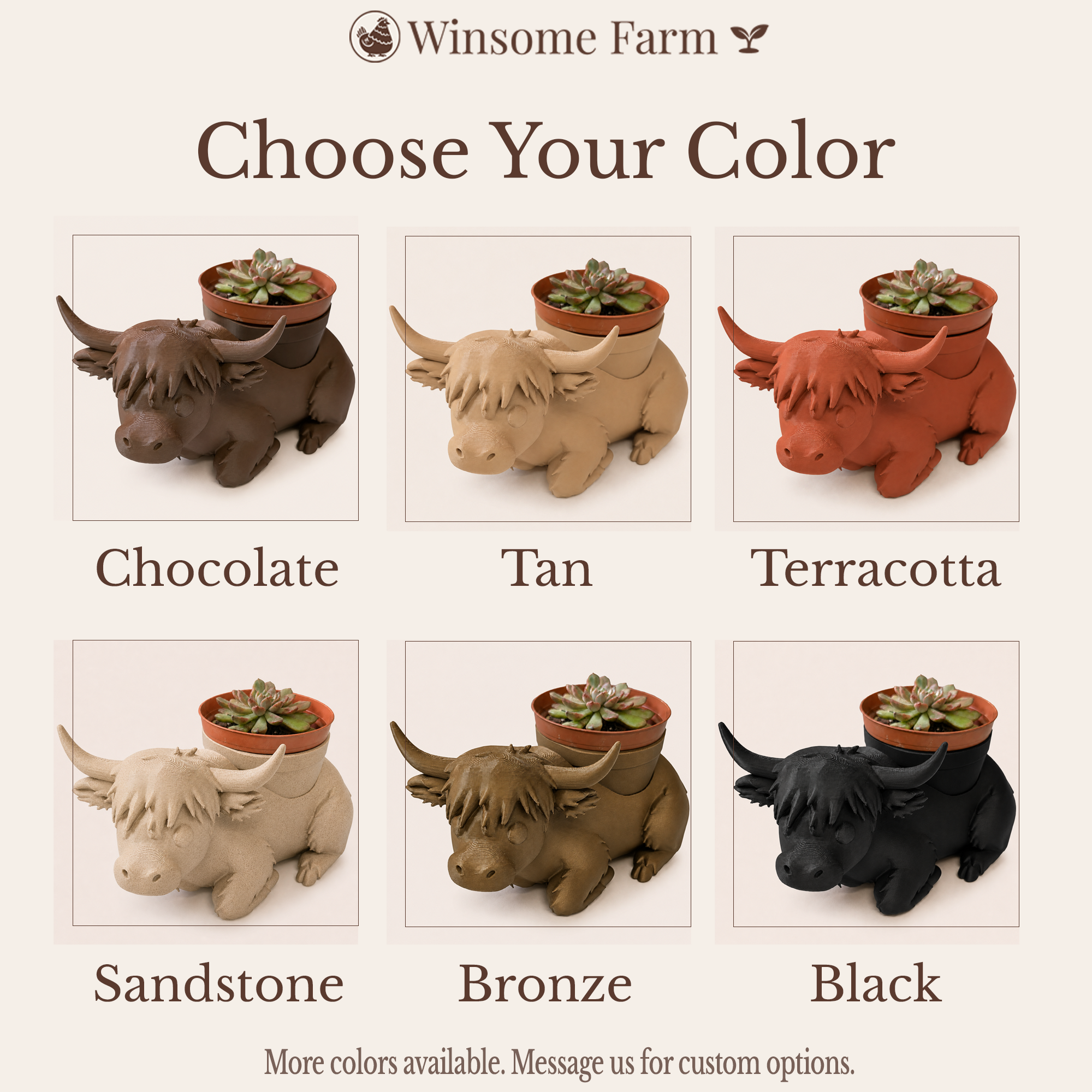 Highland Cow Planter and Soap Holder Bundle - Winsome Farm
