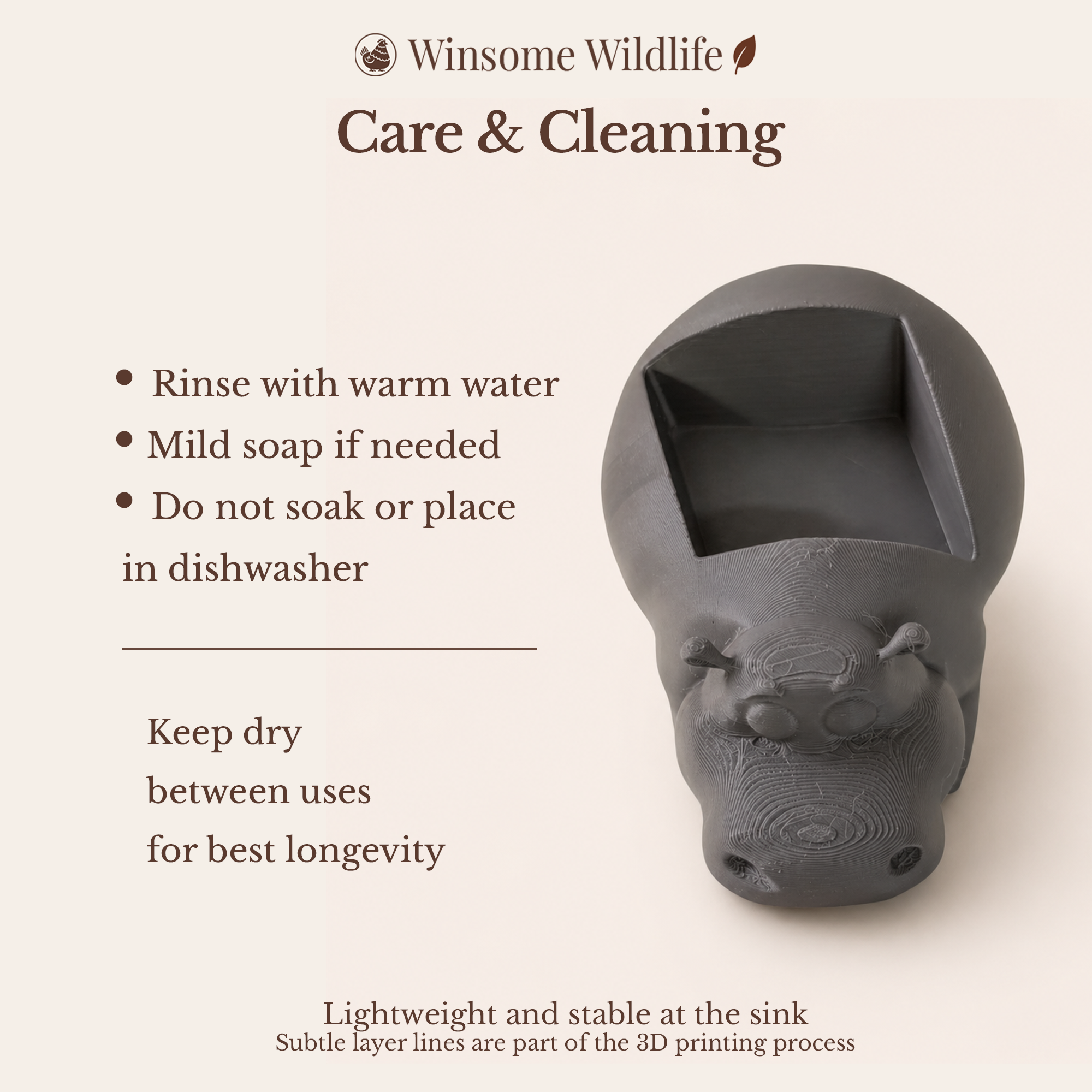 Hippo Soap Holder - Bath & Body Works Holder - Winsome Wildlife