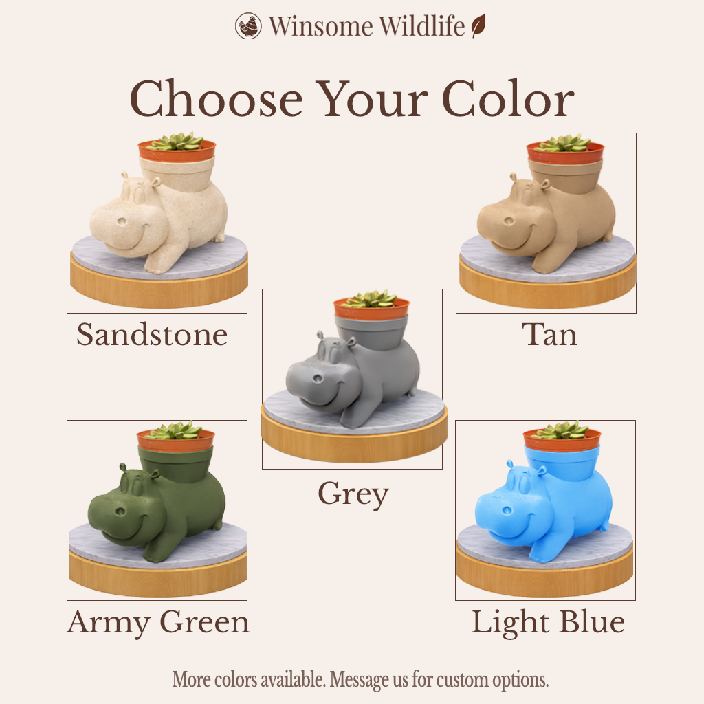 Hippo Planter and Soap Holder Bundle - Winsome Wildlife