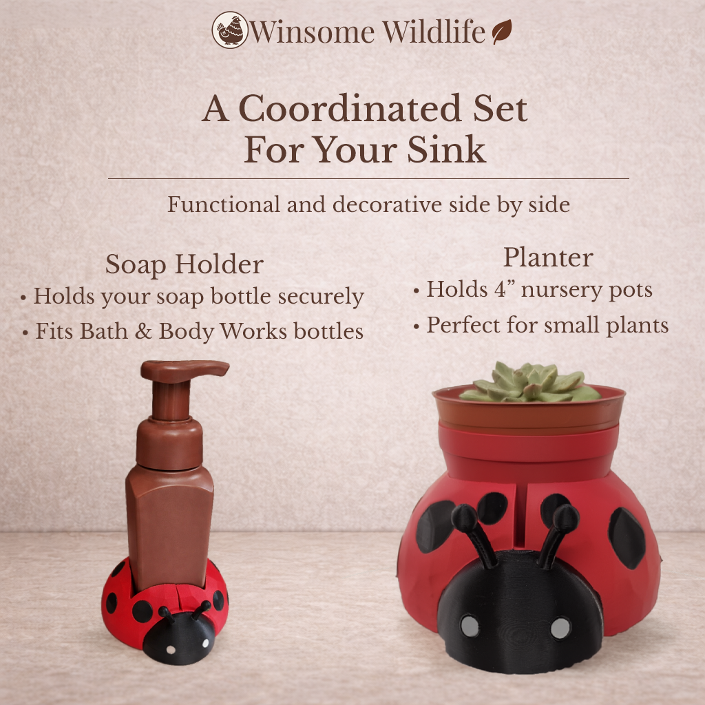 Ladybug Planter and Soap Holder Bundle - Winsome Wildlife