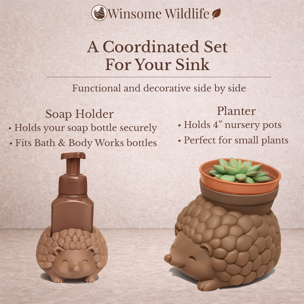 Hedgehog Planter and Soap Holder Bundle - Winsome Wildlife