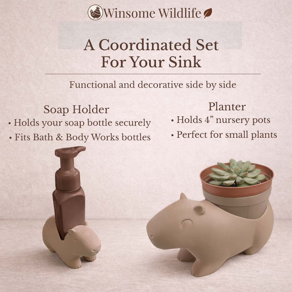 Capybara Planter and Soap Holder Bundle - Winsome Wildlife