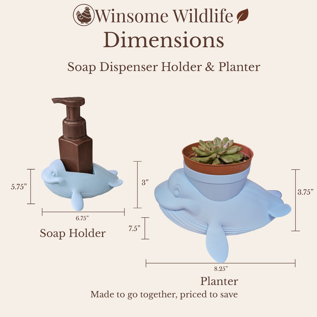 Whale Planter and Soap Holder Bundle - Winsome Wildlife
