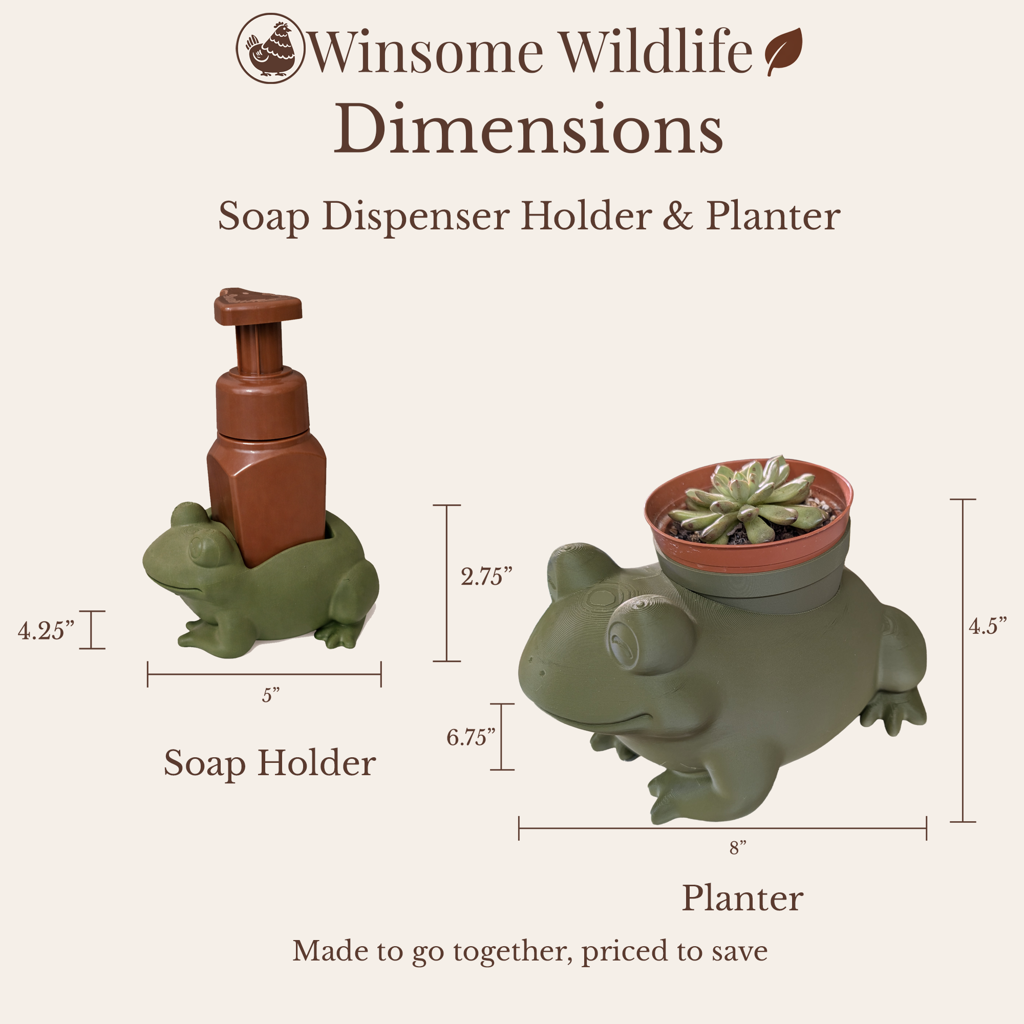Frog Planter and Soap Holder Bundle - Winsome Wildlife