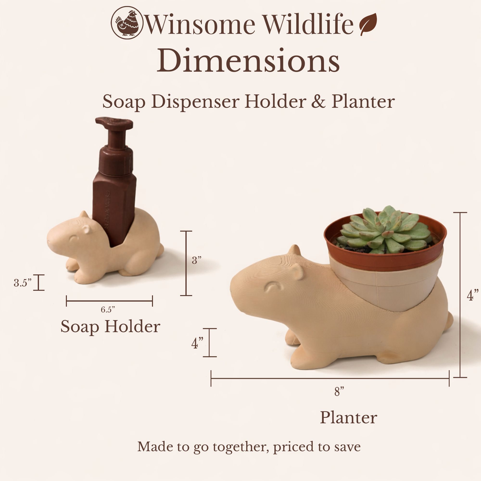Capybara Planter and Soap Holder Bundle - Winsome Wildlife
