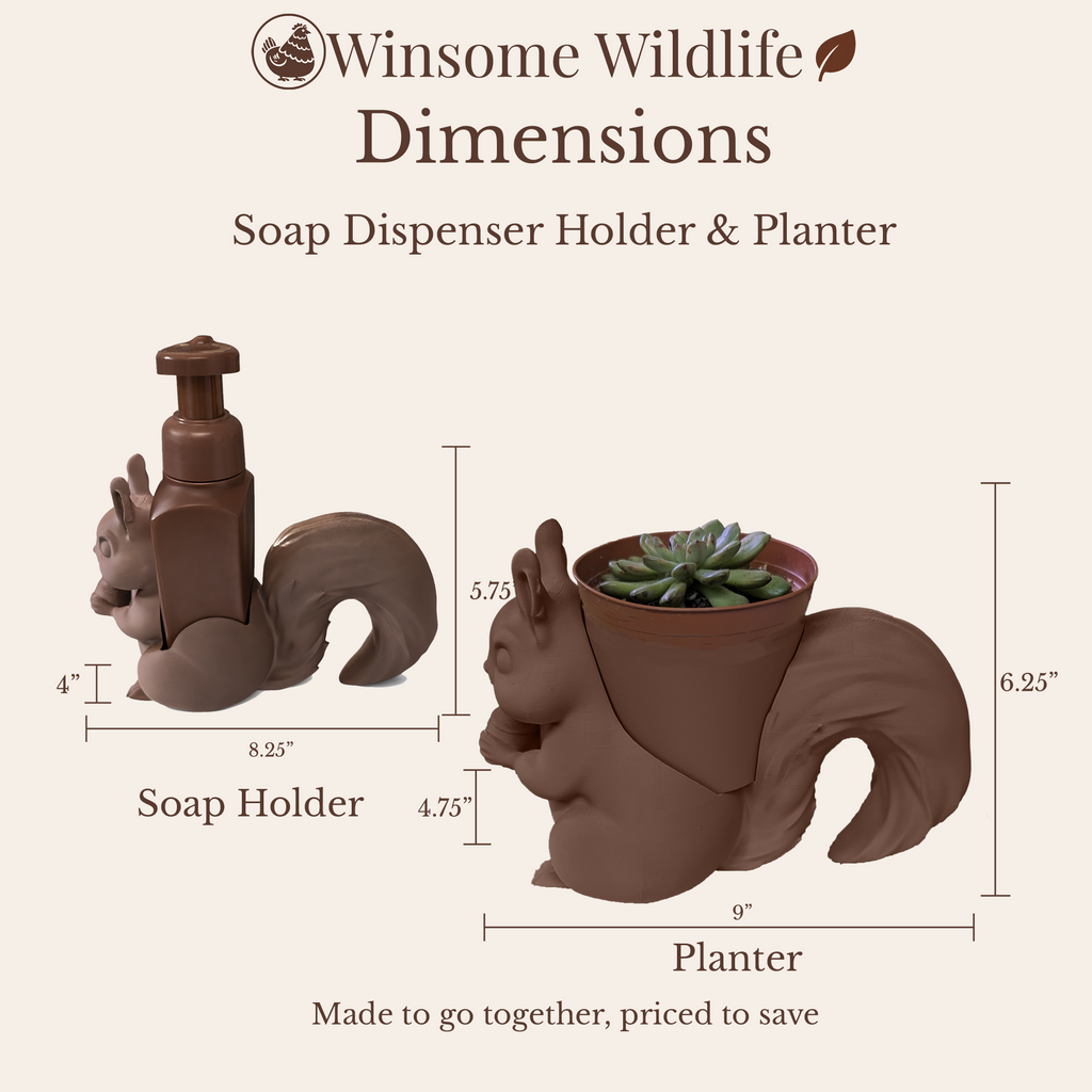Squirrel Planter and Soap Holder Bundle - Winsome Wildlife