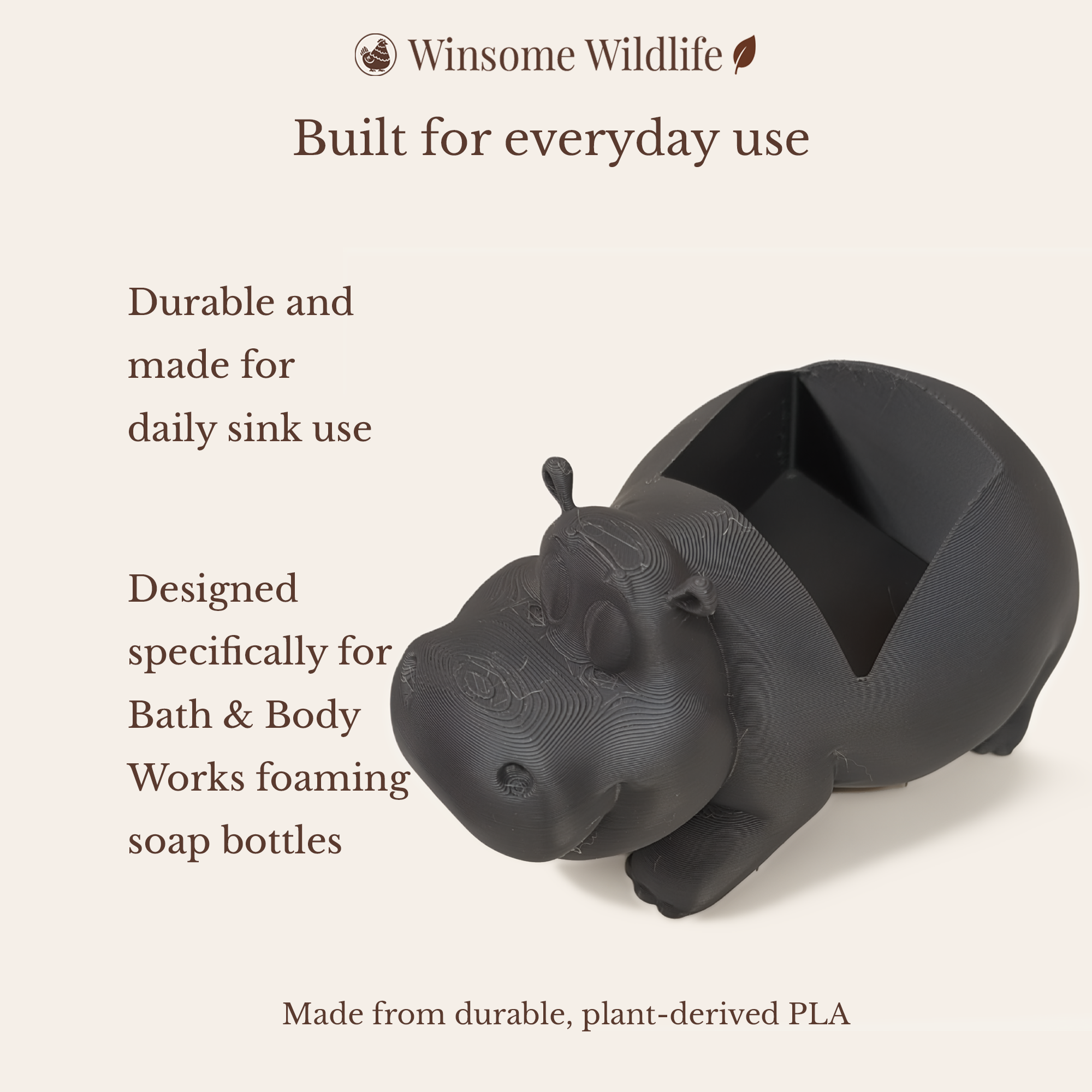Hippo Soap Holder - Bath & Body Works Holder - Winsome Wildlife