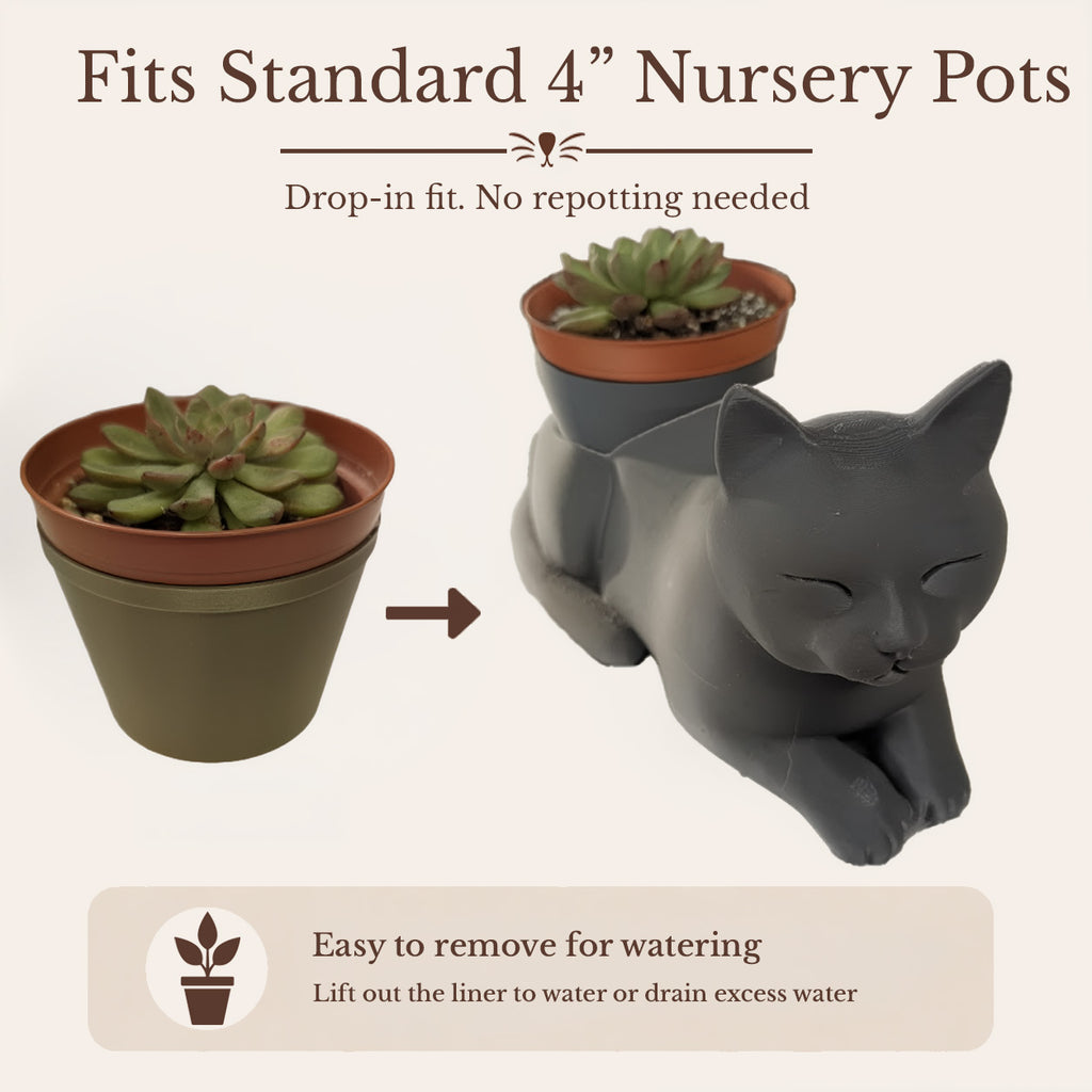 Serene Cat Planter - Winsome Whiskers