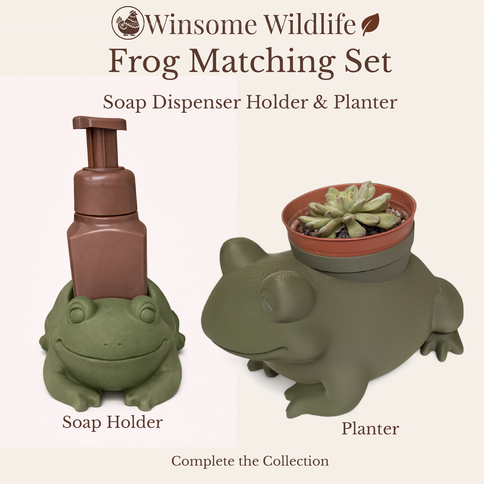Frog Planter and Soap Holder Bundle - Winsome Wildlife