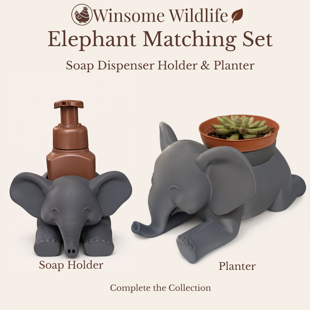 Elephant Planter and Soap Holder Bundle - Winsome Wildlife