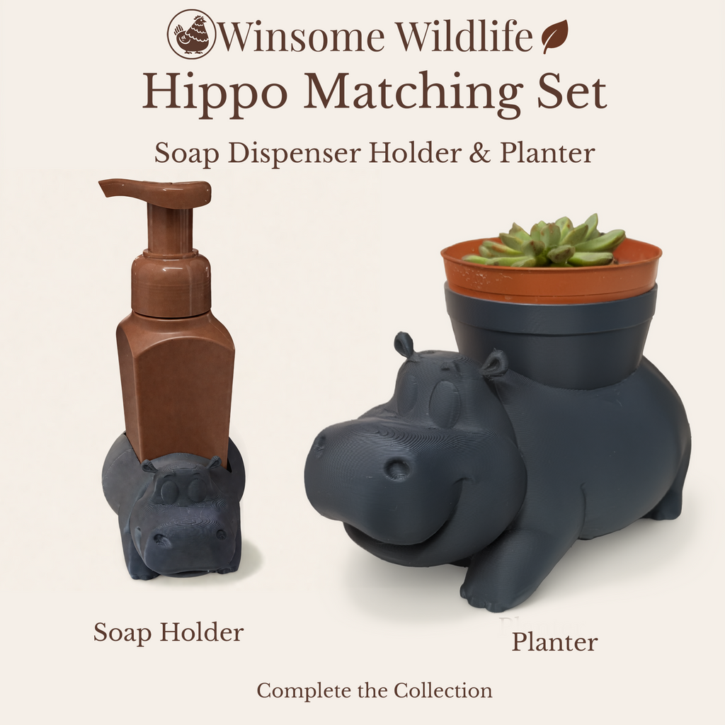 Hippo Planter and Soap Holder Bundle - Winsome Wildlife