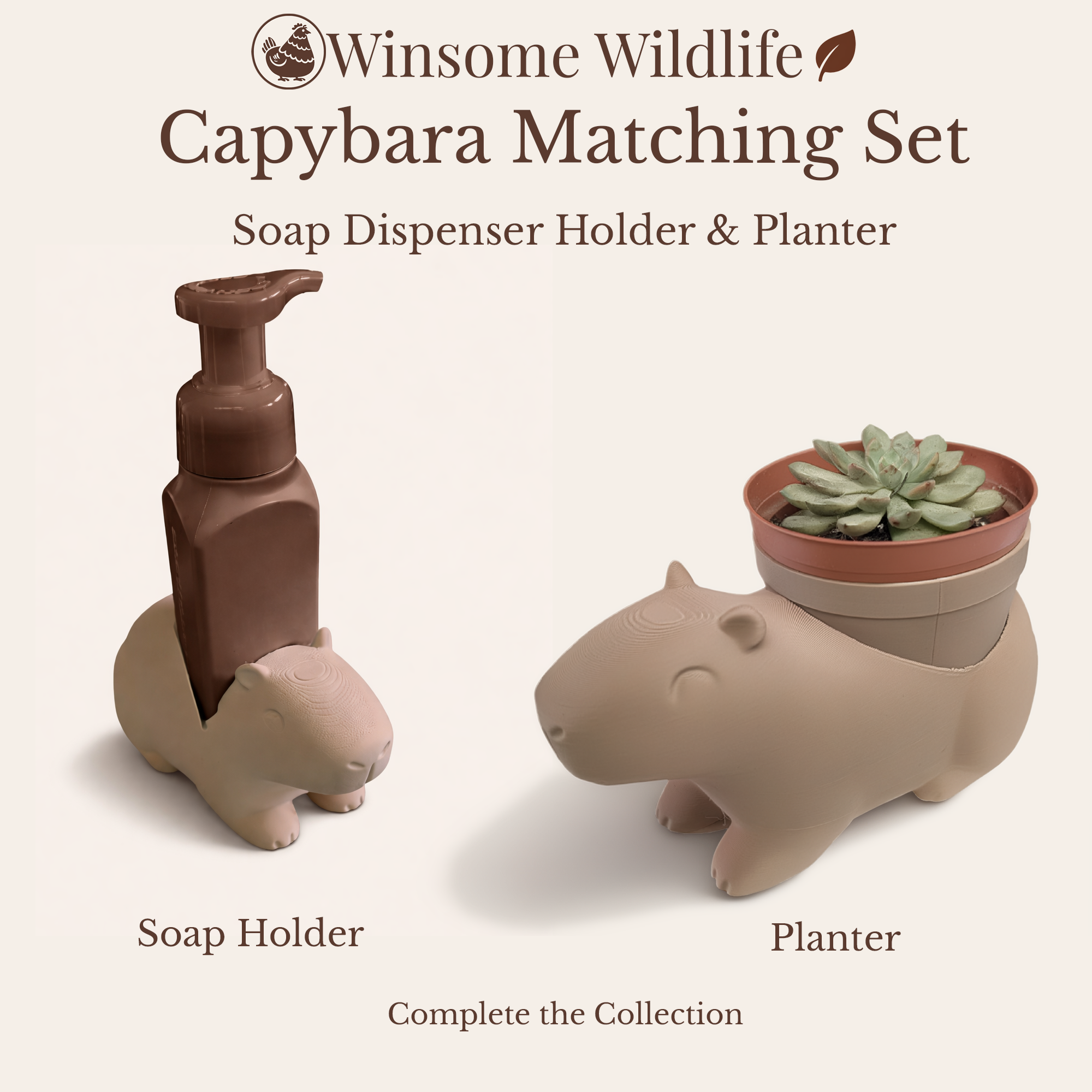 Capybara Planter and Soap Holder Bundle - Winsome Wildlife