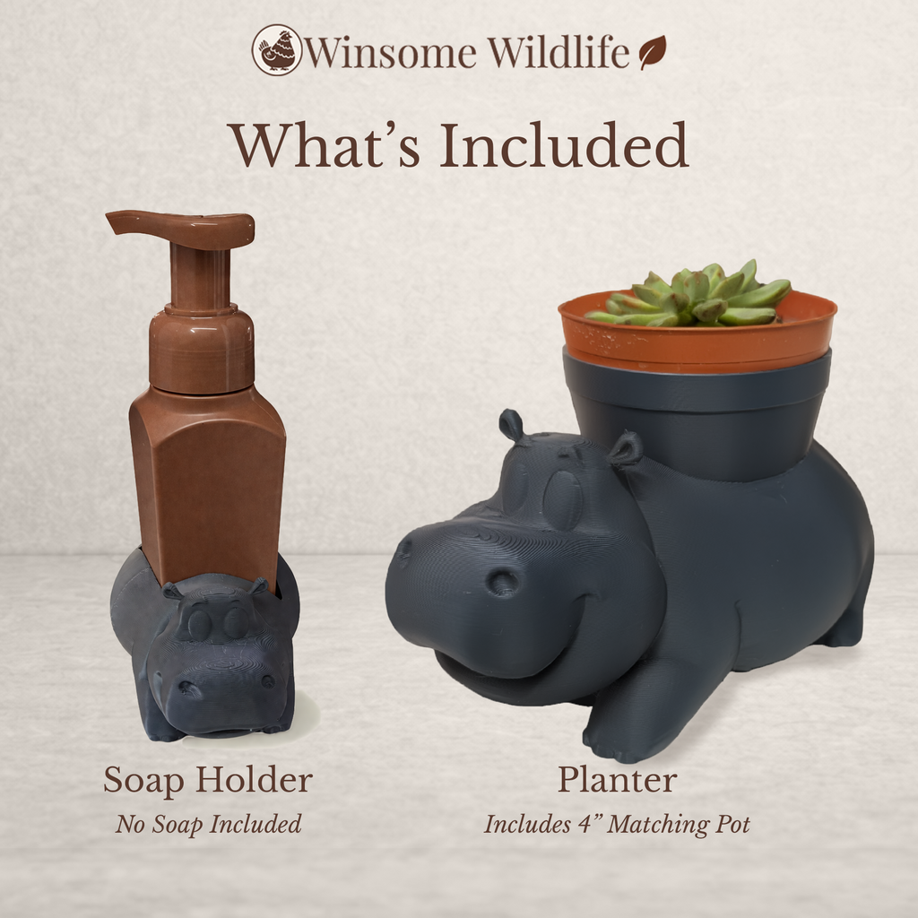 Hippo Planter and Soap Holder Bundle - Winsome Wildlife