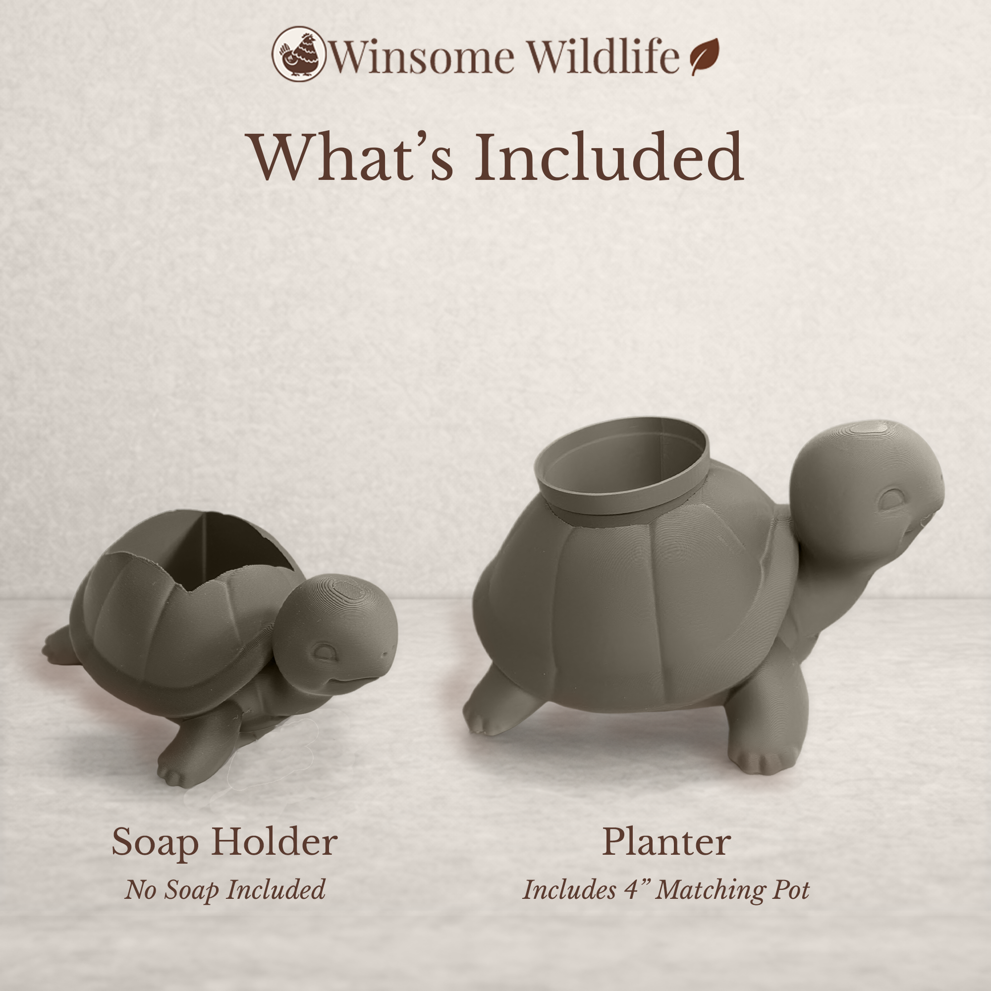 Turtle Planter and Soap Holder Bundle - Winsome Wildlife